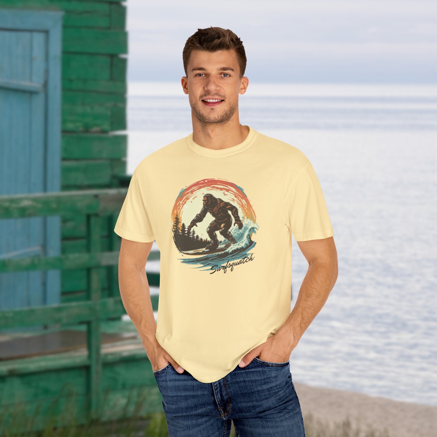 Vintage Vibes SurfSquatch Unisex Garment-Dyed T-shirt