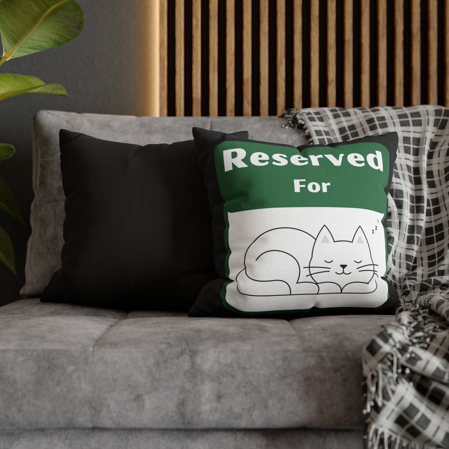 Reserved for Napping Cat Spun Polyester Square Pillow Case