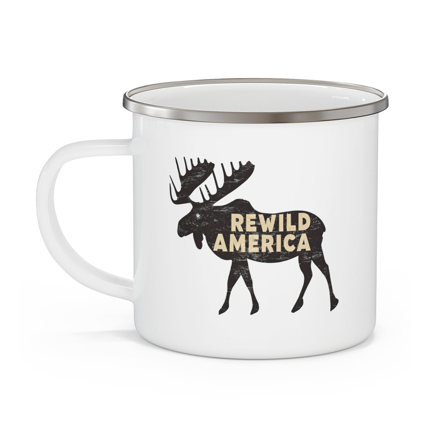 ReWild America Moose Enamel Camping Mug