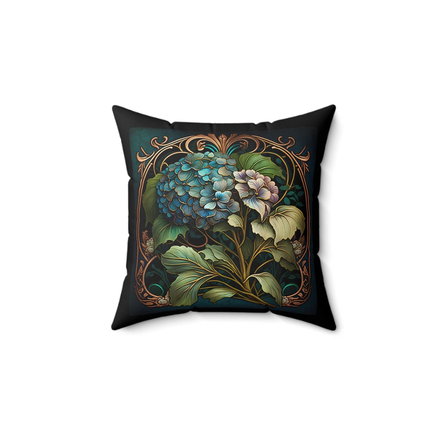 Art Nouveau Hydrangea Pillow