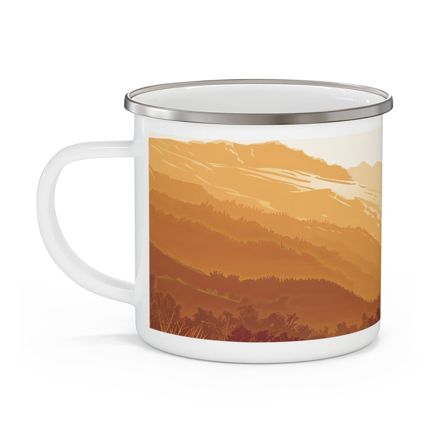 Vintage Vibes Mountain Lion Enamel Camping Mug