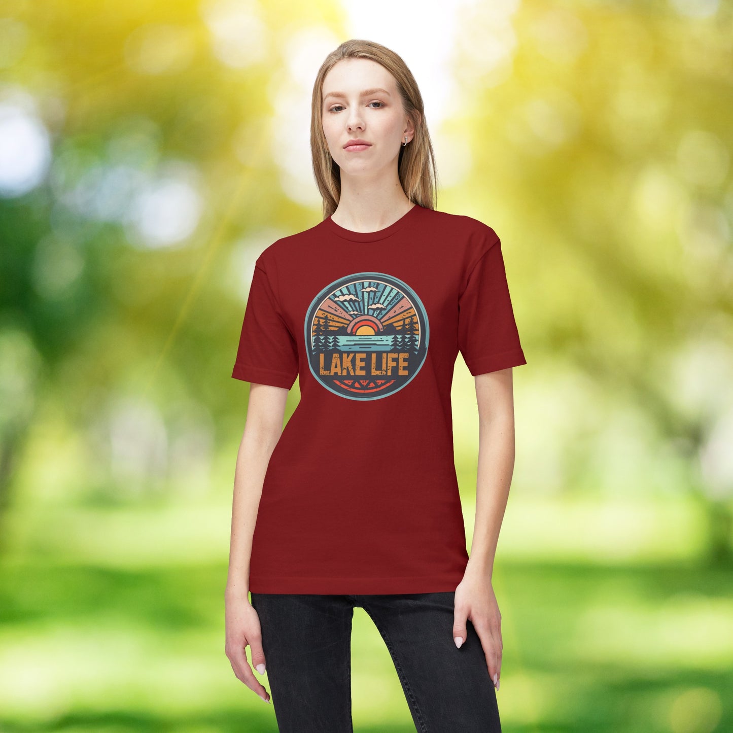 Vintage Lake Life Unisex Midweight T-shirt, Made in US