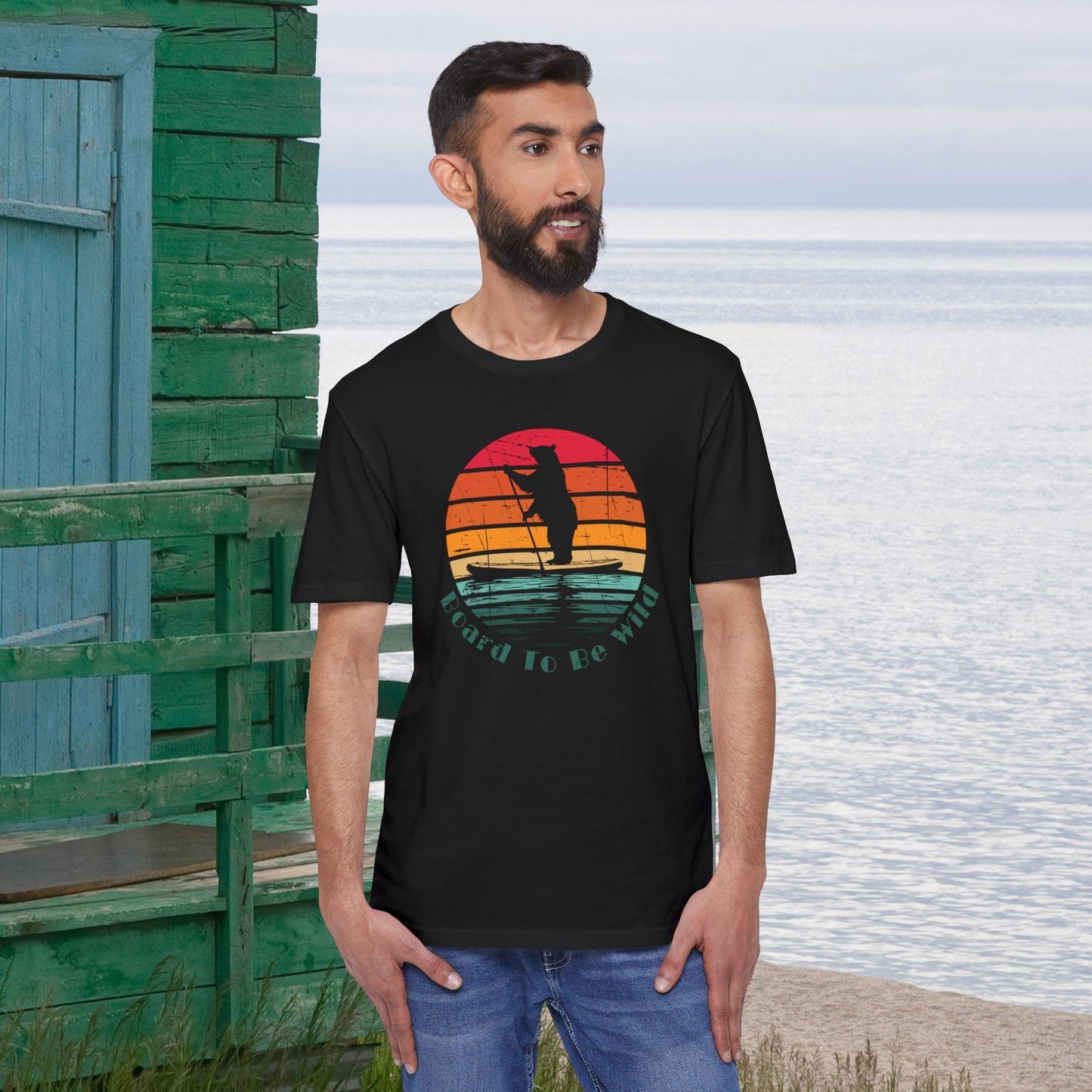 Board to Be Wild Eco-Friendly Paddleboard Bear Unisex District® Re-Tee®