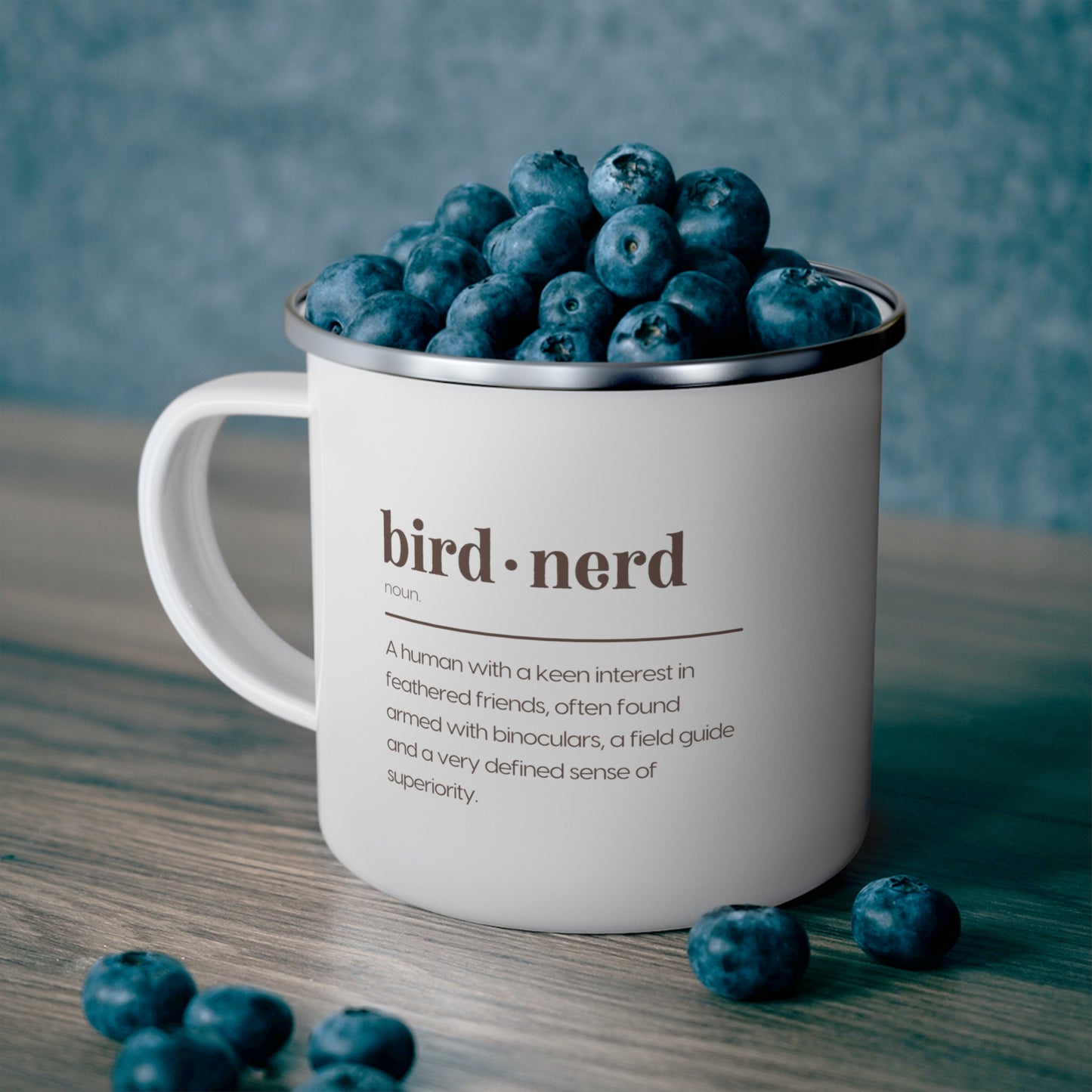 bird nerd definition Enamel Camping Mug