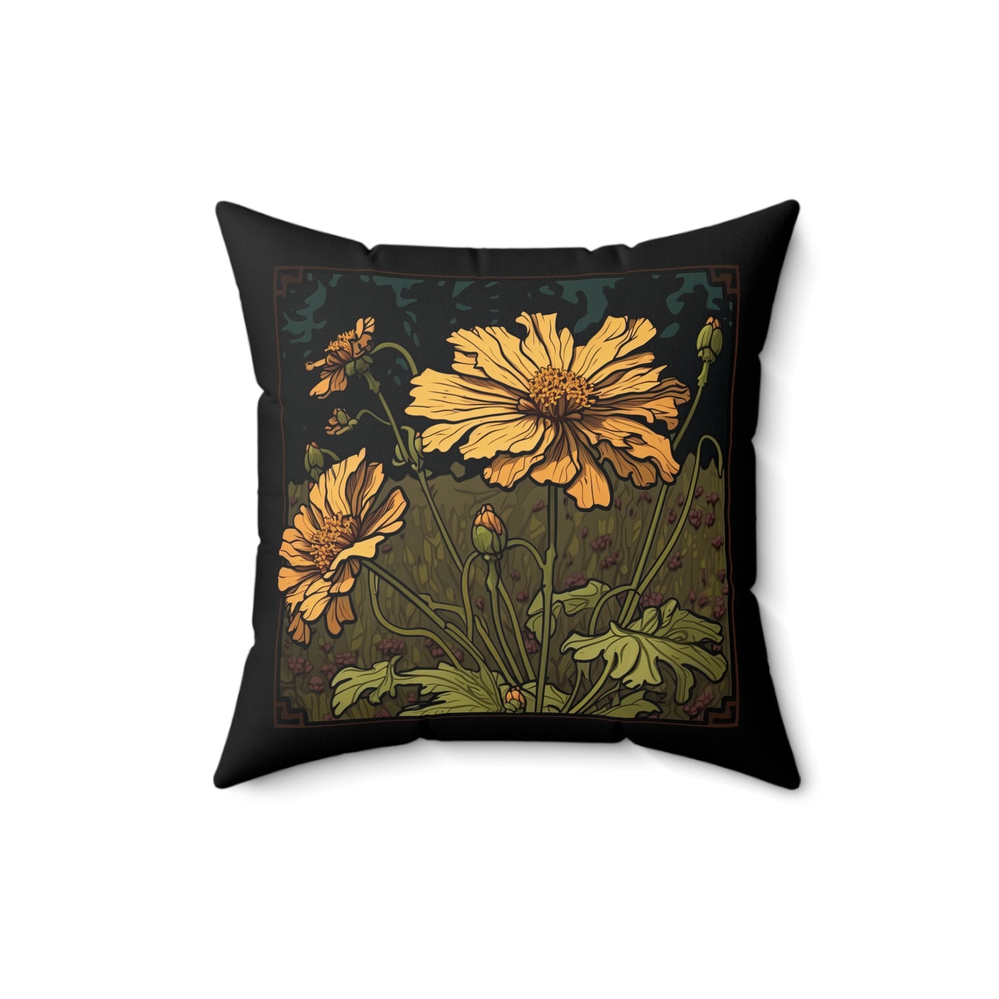 Art Nouveau Coreopsis Pillow