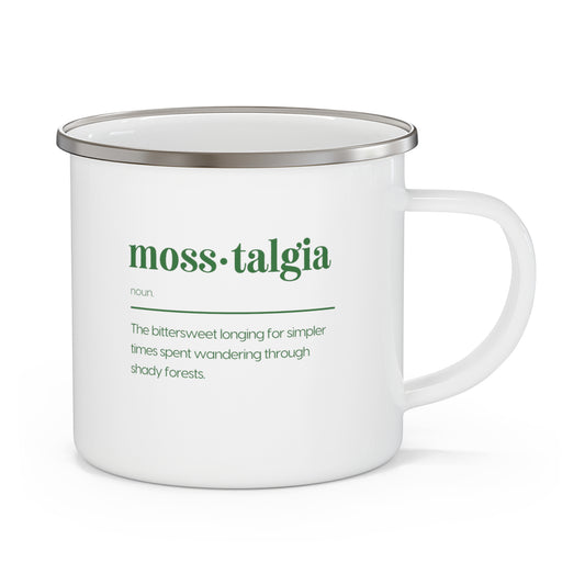 mosstaglia definition Enamel Camping Mug