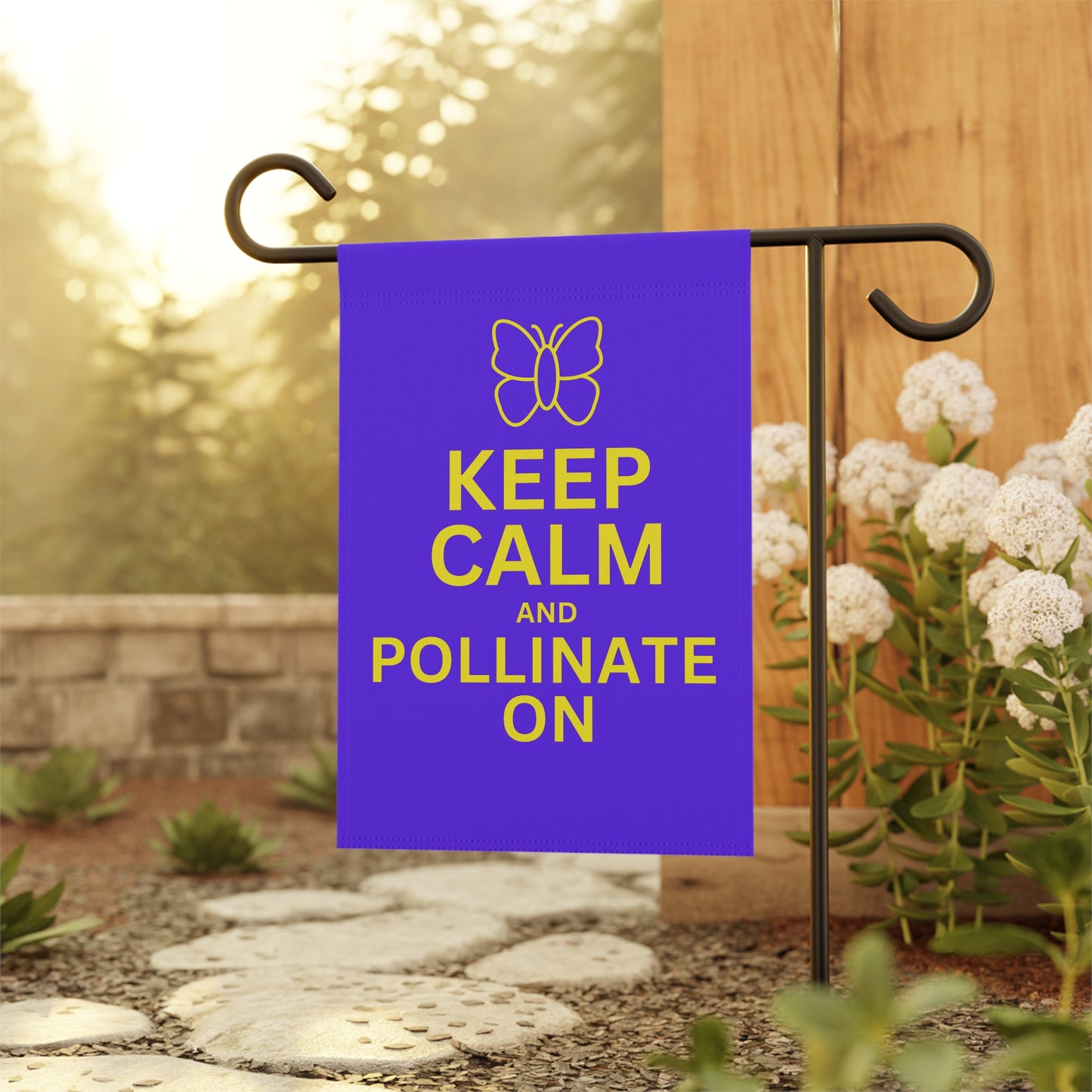 Keep Calm and Pollinate On Butterfly Garden & House Banner