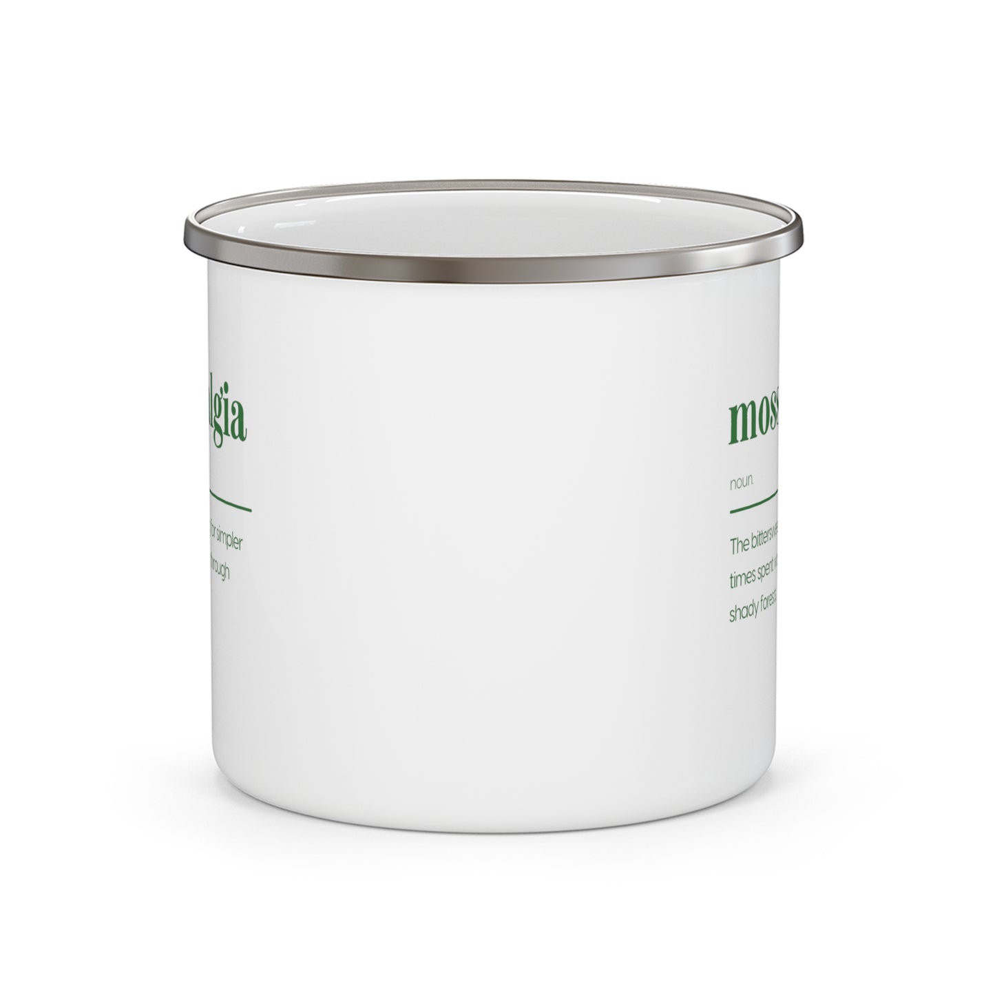 mosstaglia definition Enamel Camping Mug