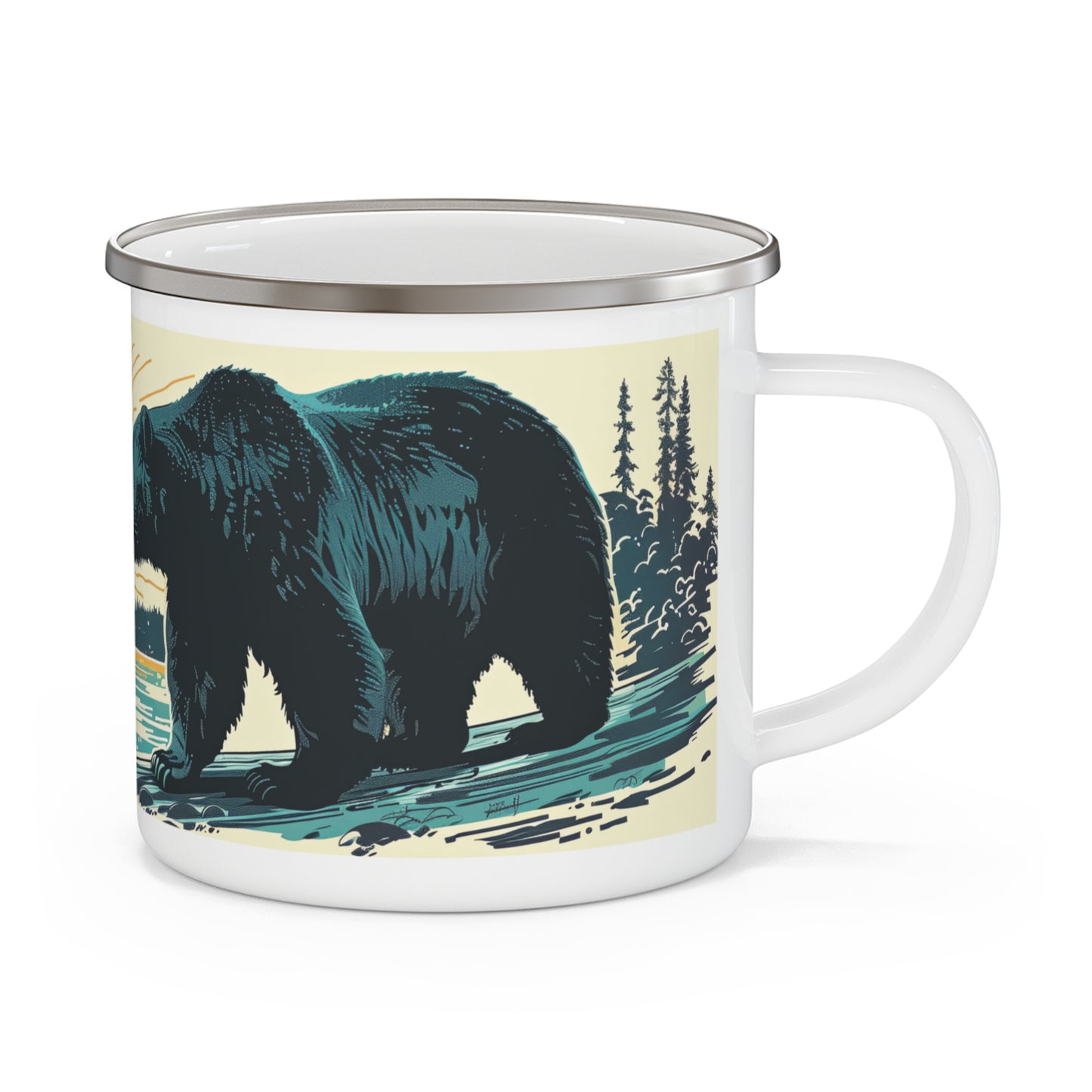 Vintage Vibes Bear Lake Enamel Camping Mug