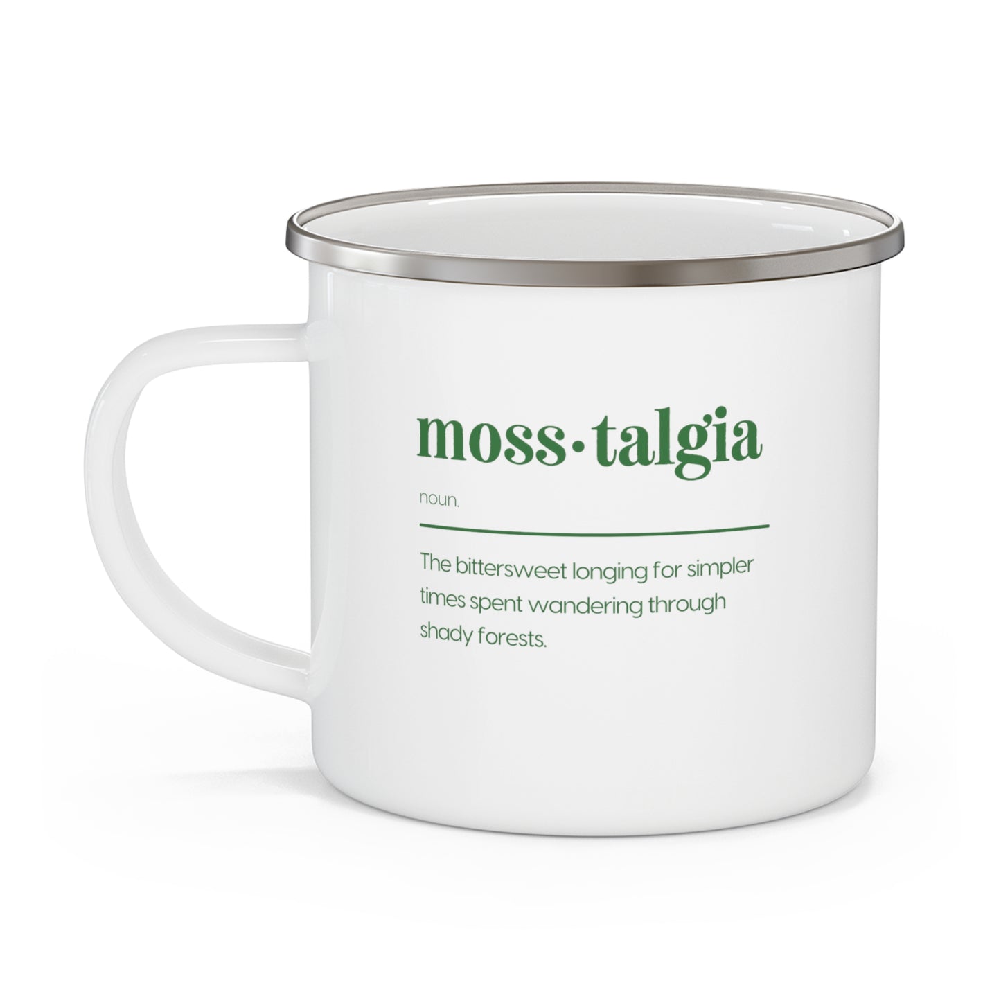 mosstaglia definition Enamel Camping Mug