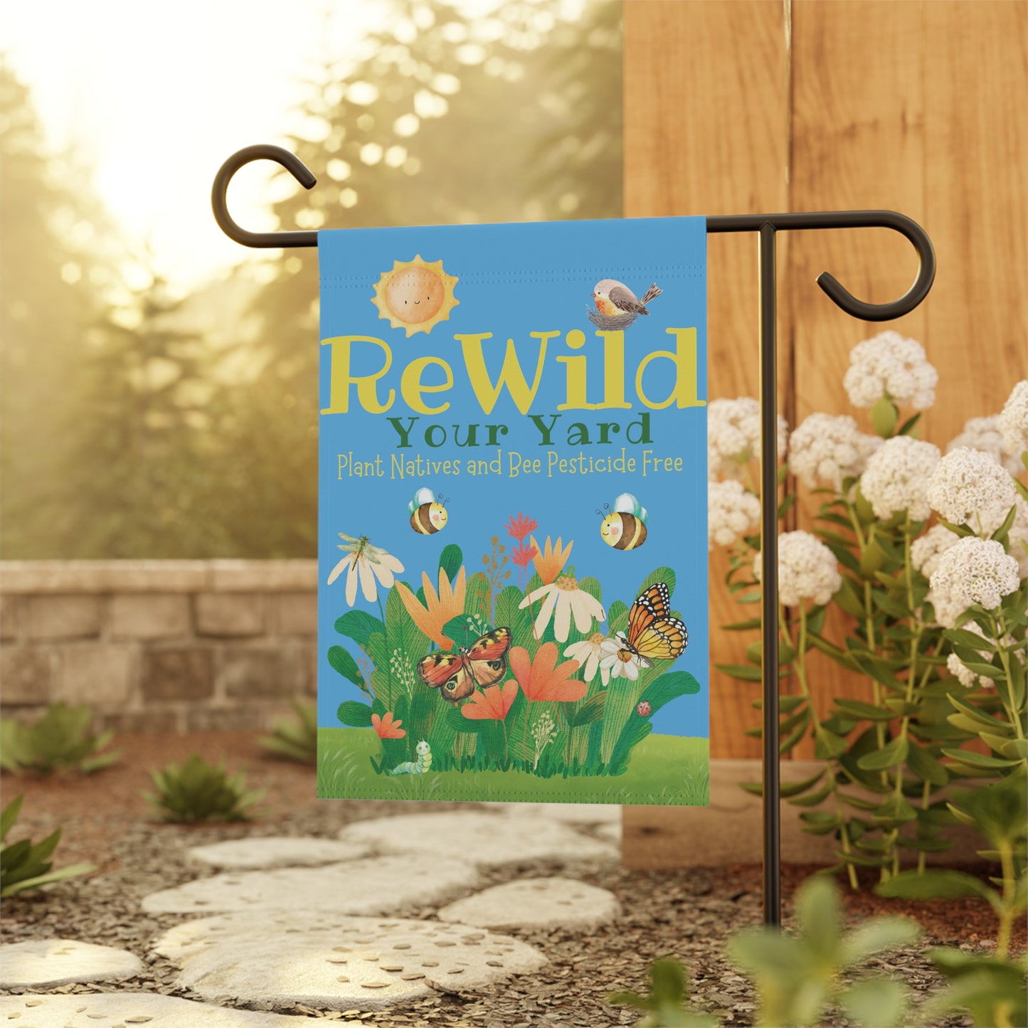 Rewild Your Yard Garden & House Banner