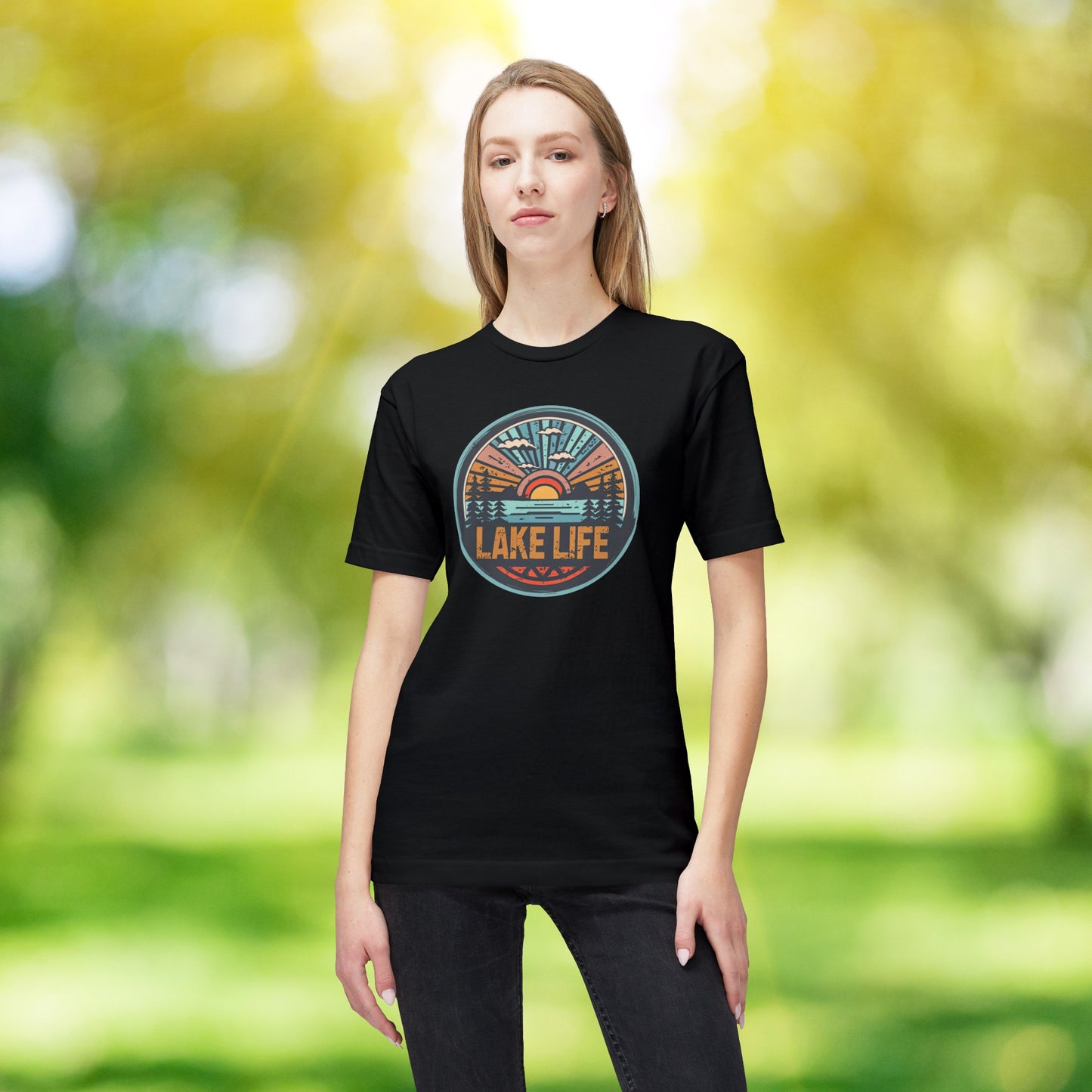 Vintage Lake Life Unisex Midweight T-shirt, Made in US