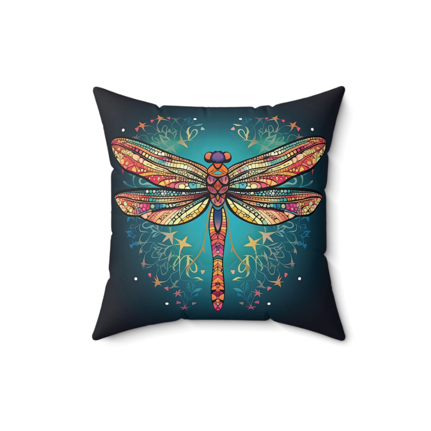 Dragonfly Glow Spun Polyester Square Pillow