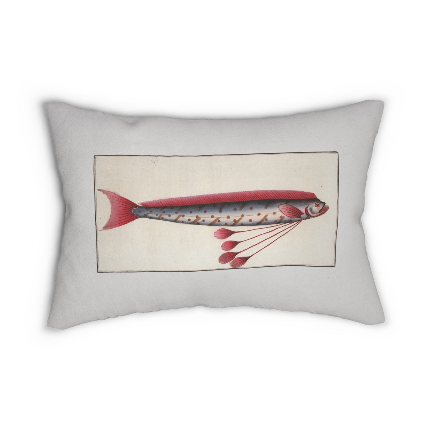 Vintage Illustration The Hawken's Fish Spun Polyester Lumbar Pillow