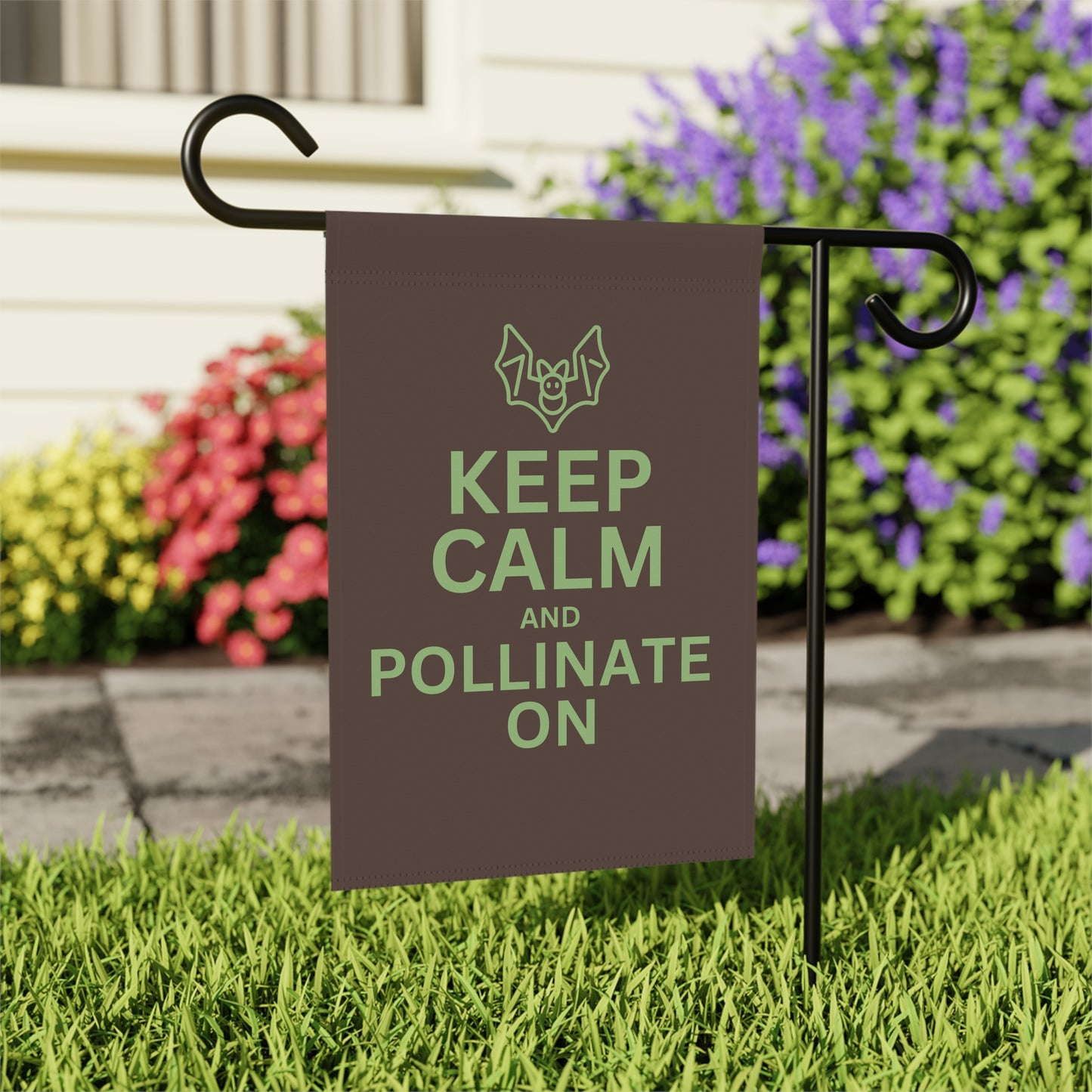 Keep Calm and Pollinate on Bat Garden & House Banner