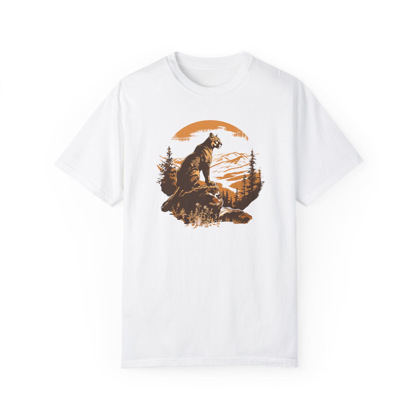 Vintage Vibes Mountain Lion Unisex Garment-Dyed T-shirt