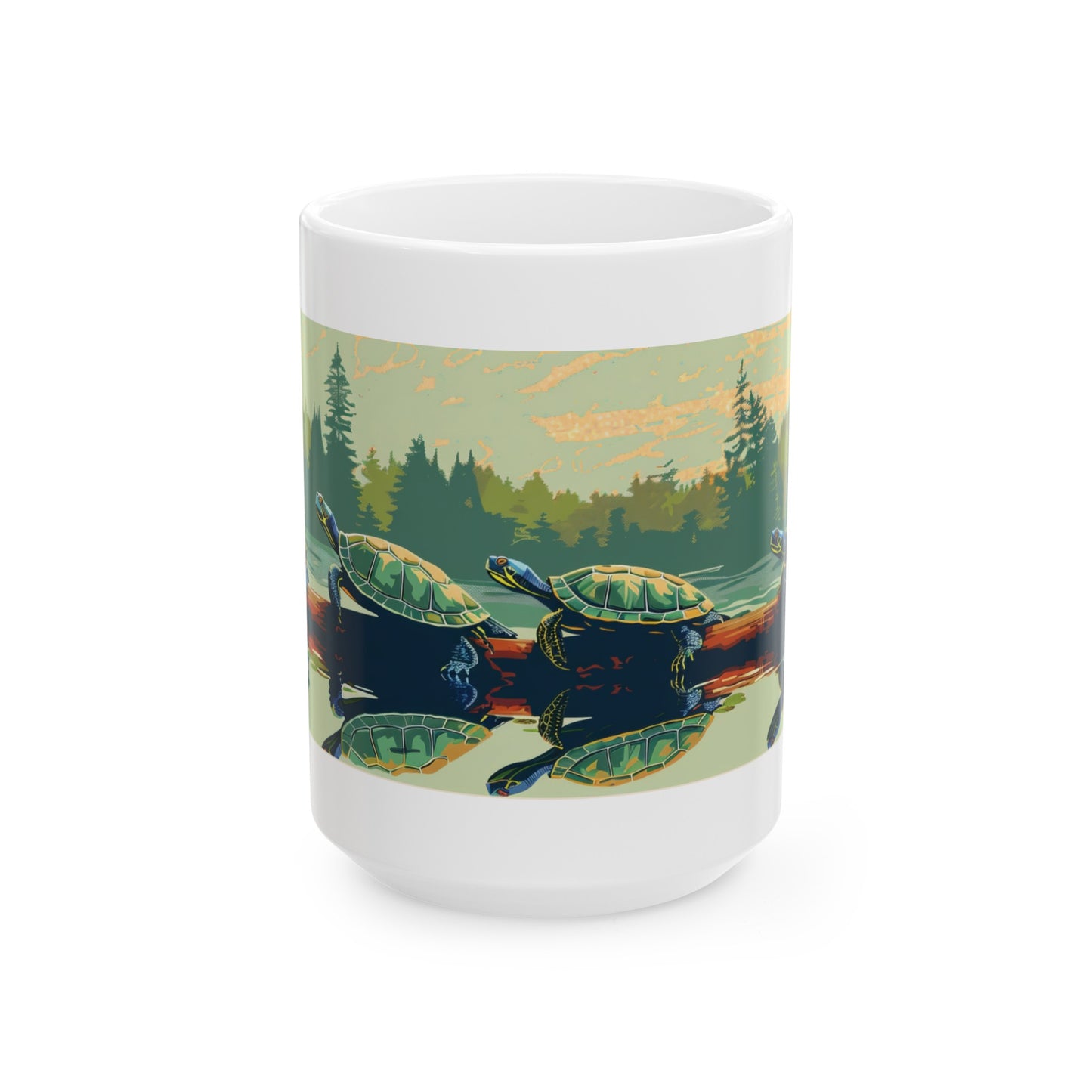 Lake Life Turtles Ceramic Mug, (11oz, 15oz)