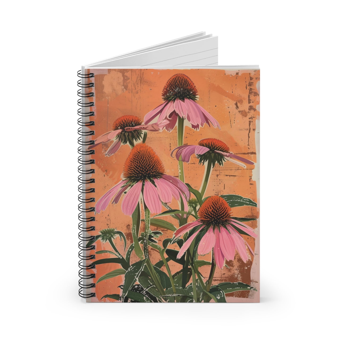 Coneflower Art Spiral Notebook - Ruled Line