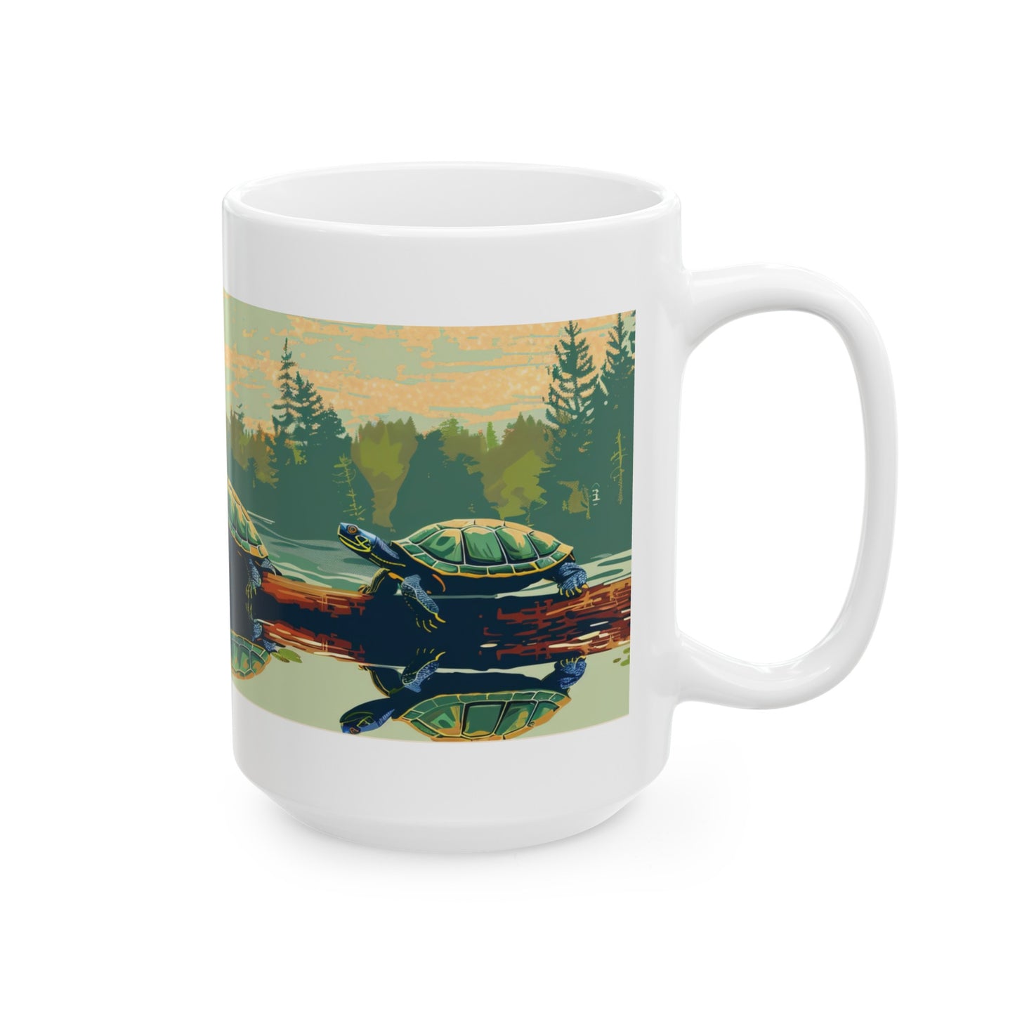 Lake Life Turtles Ceramic Mug, (11oz, 15oz)