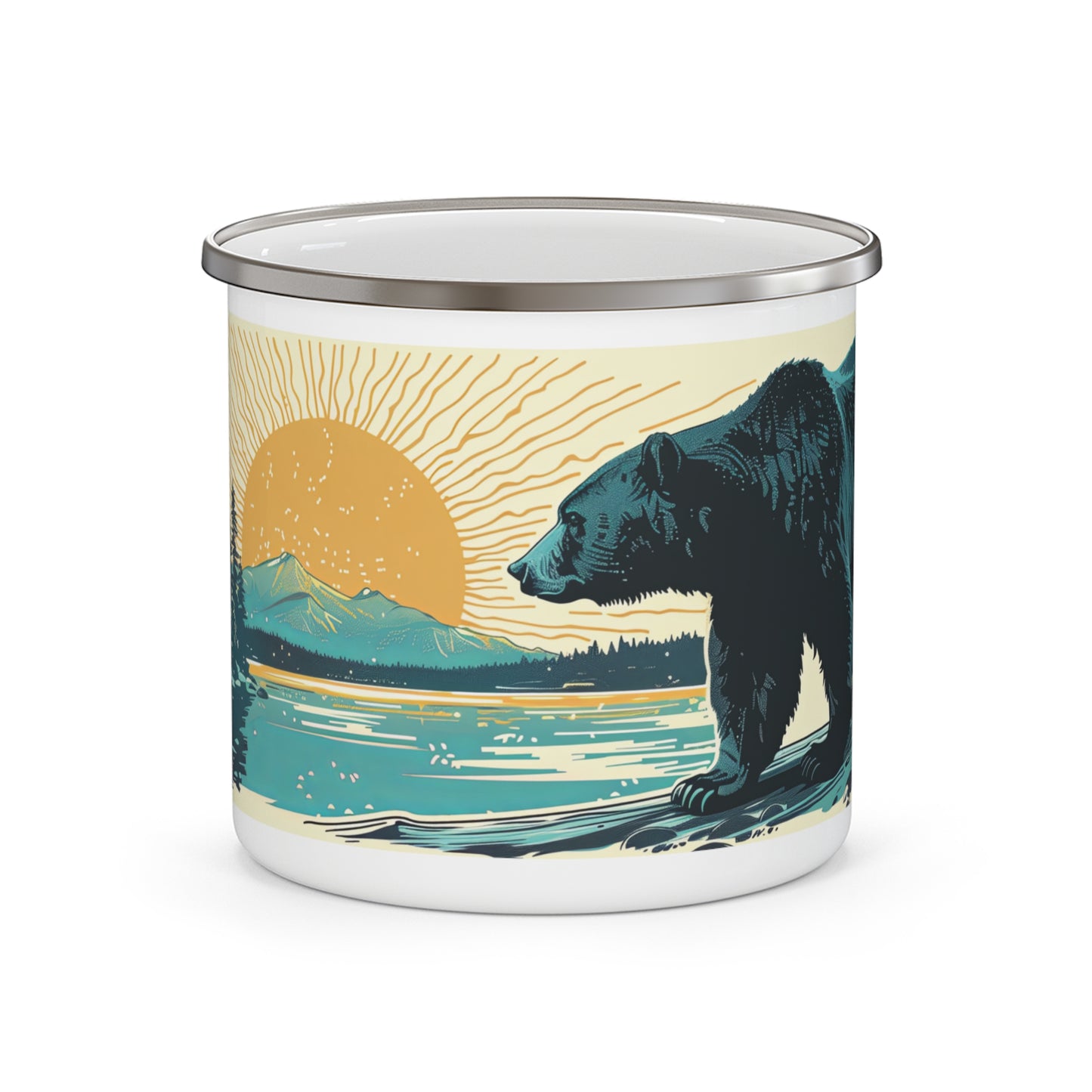 Vintage Vibes Bear Lake Enamel Camping Mug