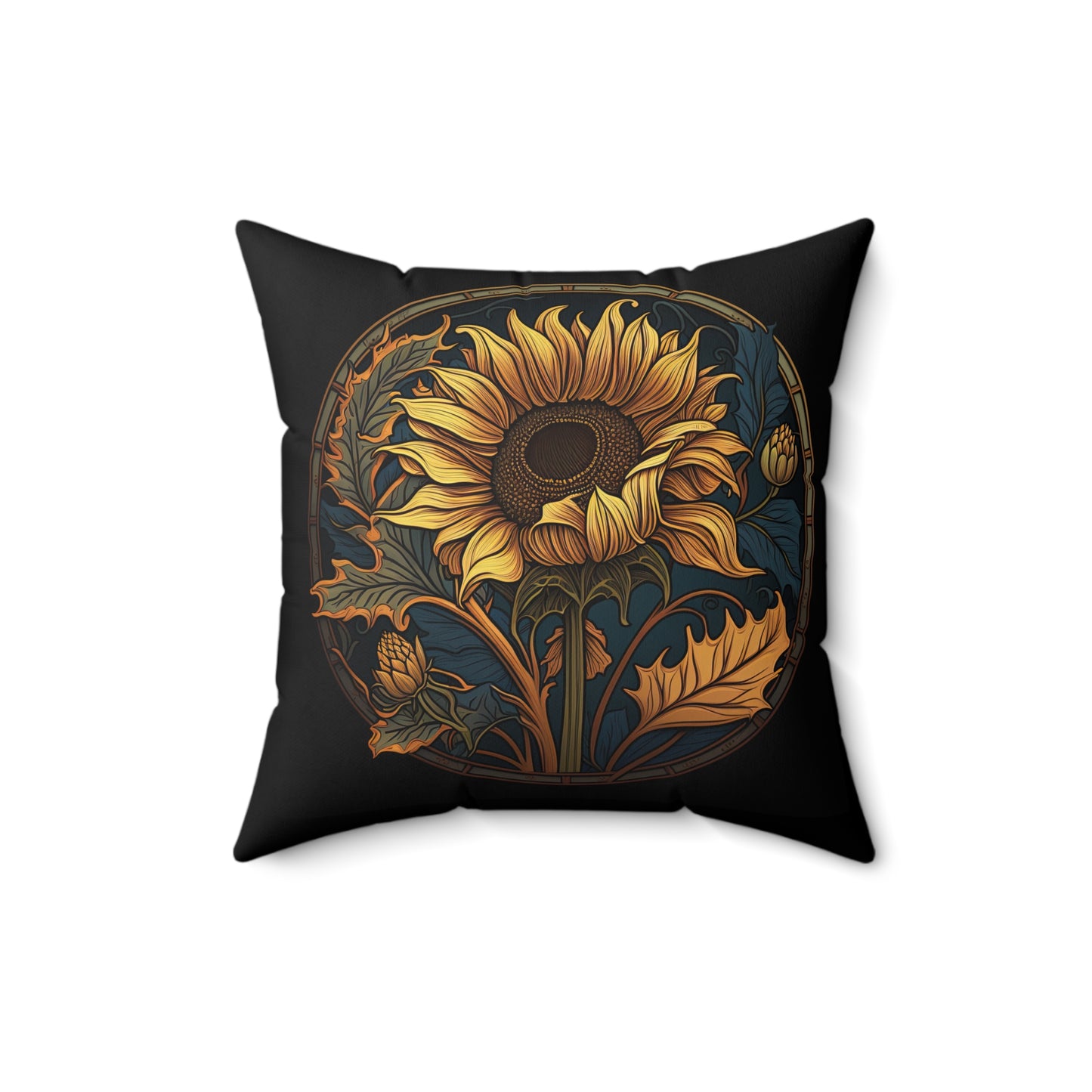 Art Nouveau Sunflower Pillow