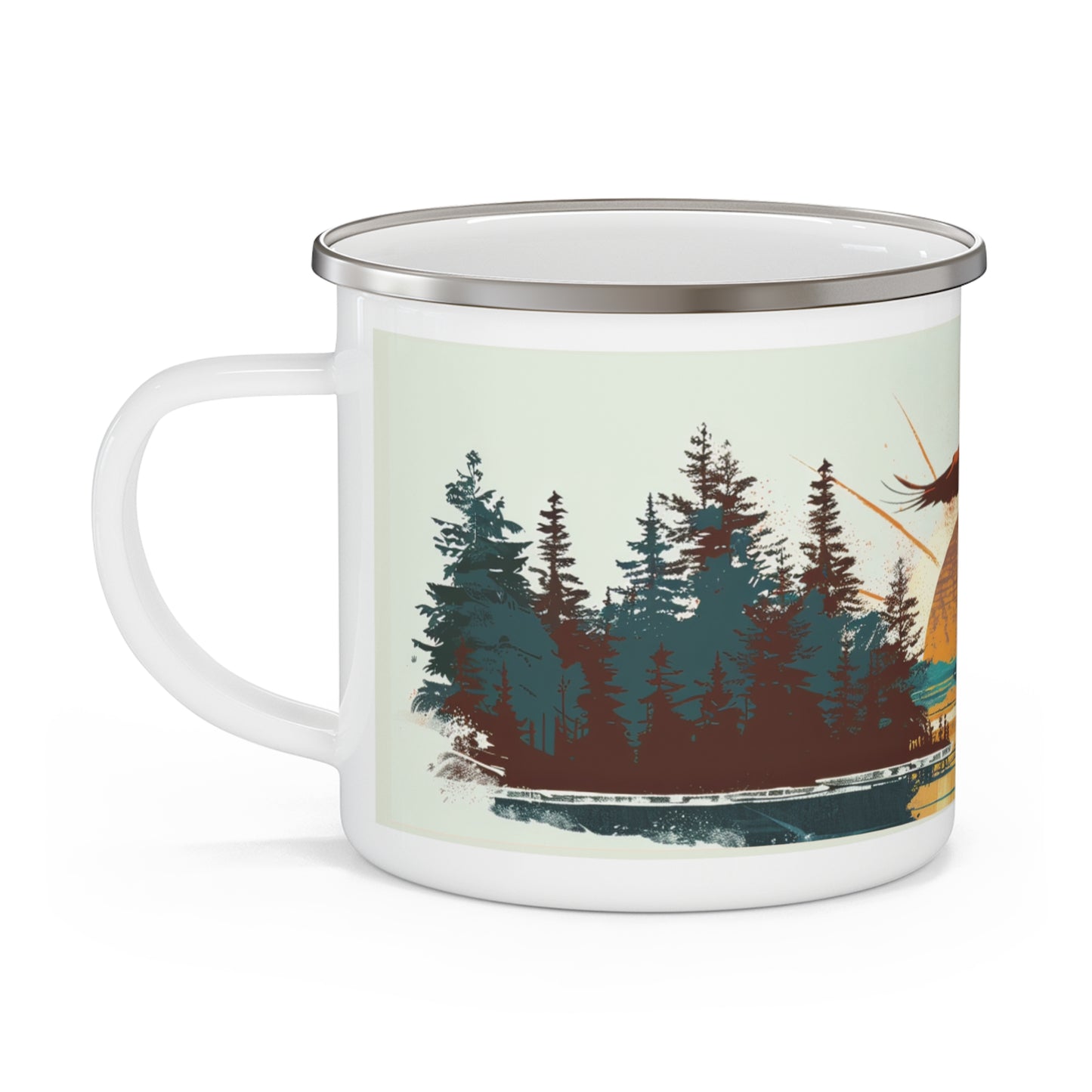 Vintage Vibes Soaring Eagle Enamel Camping Mug