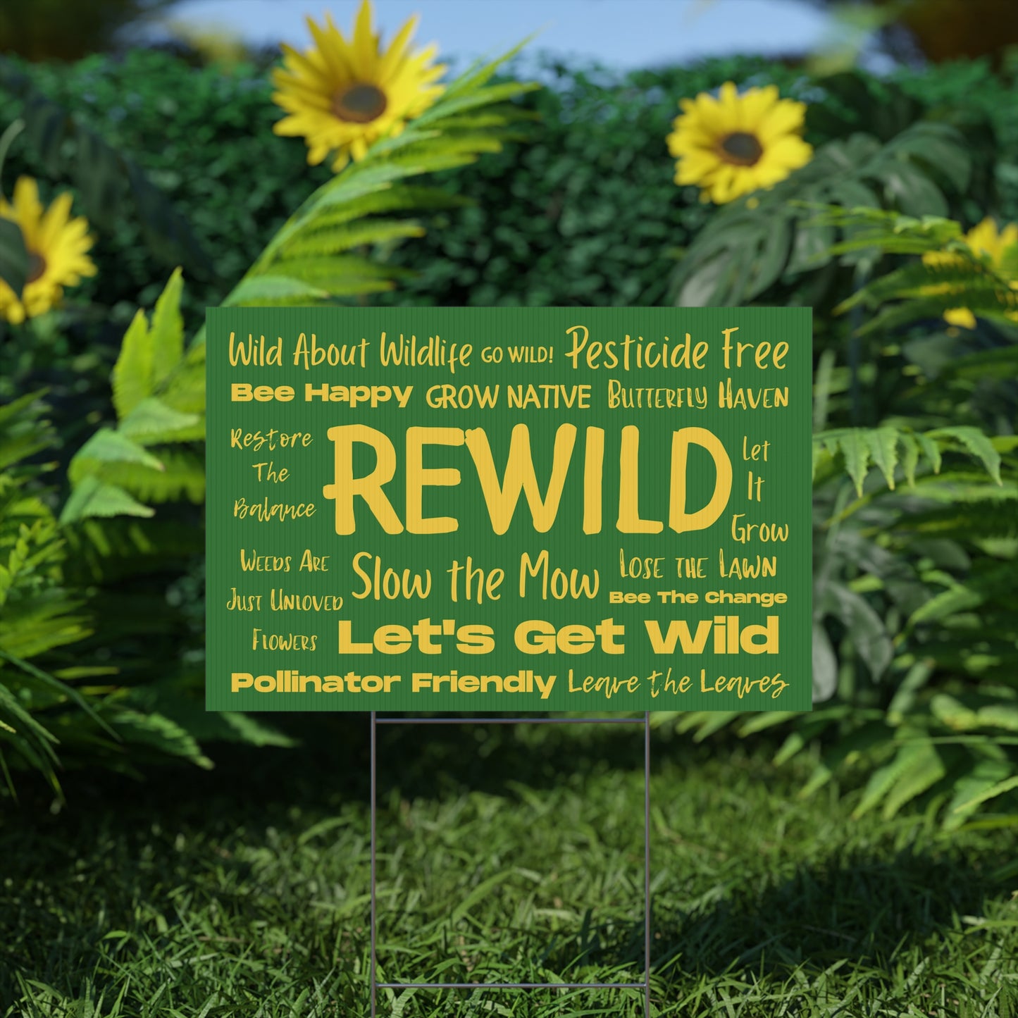 Rewind Green Plastic Yard Sign