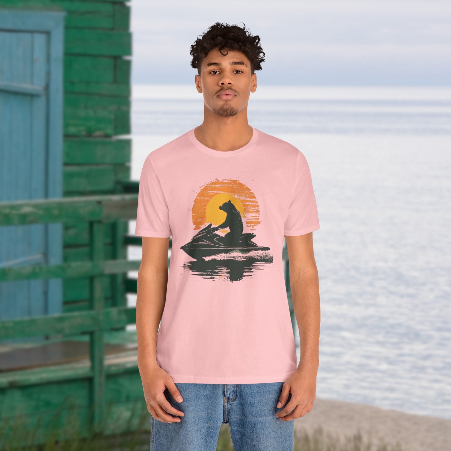 JetSki Bear Unisex Jersey Short Sleeve Tee