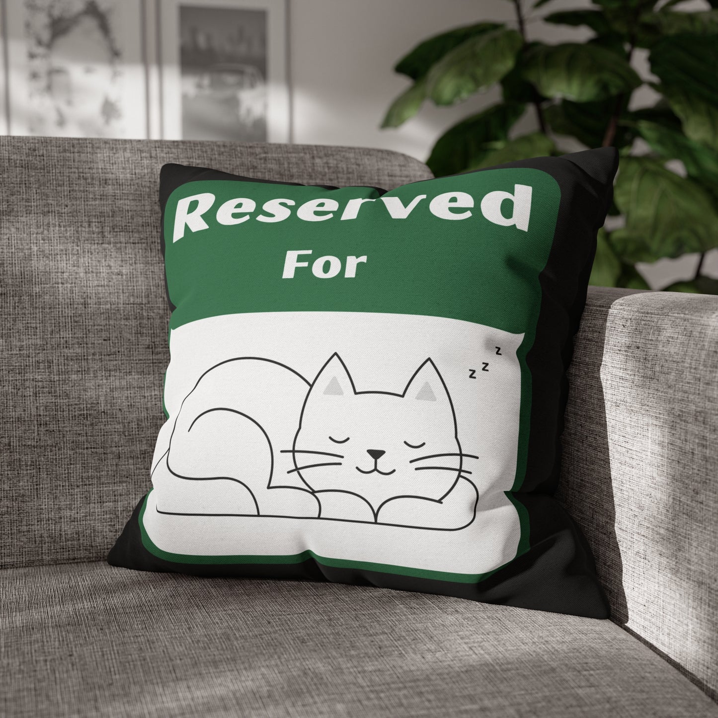 Reserved for Napping Cat Spun Polyester Square Pillow Case