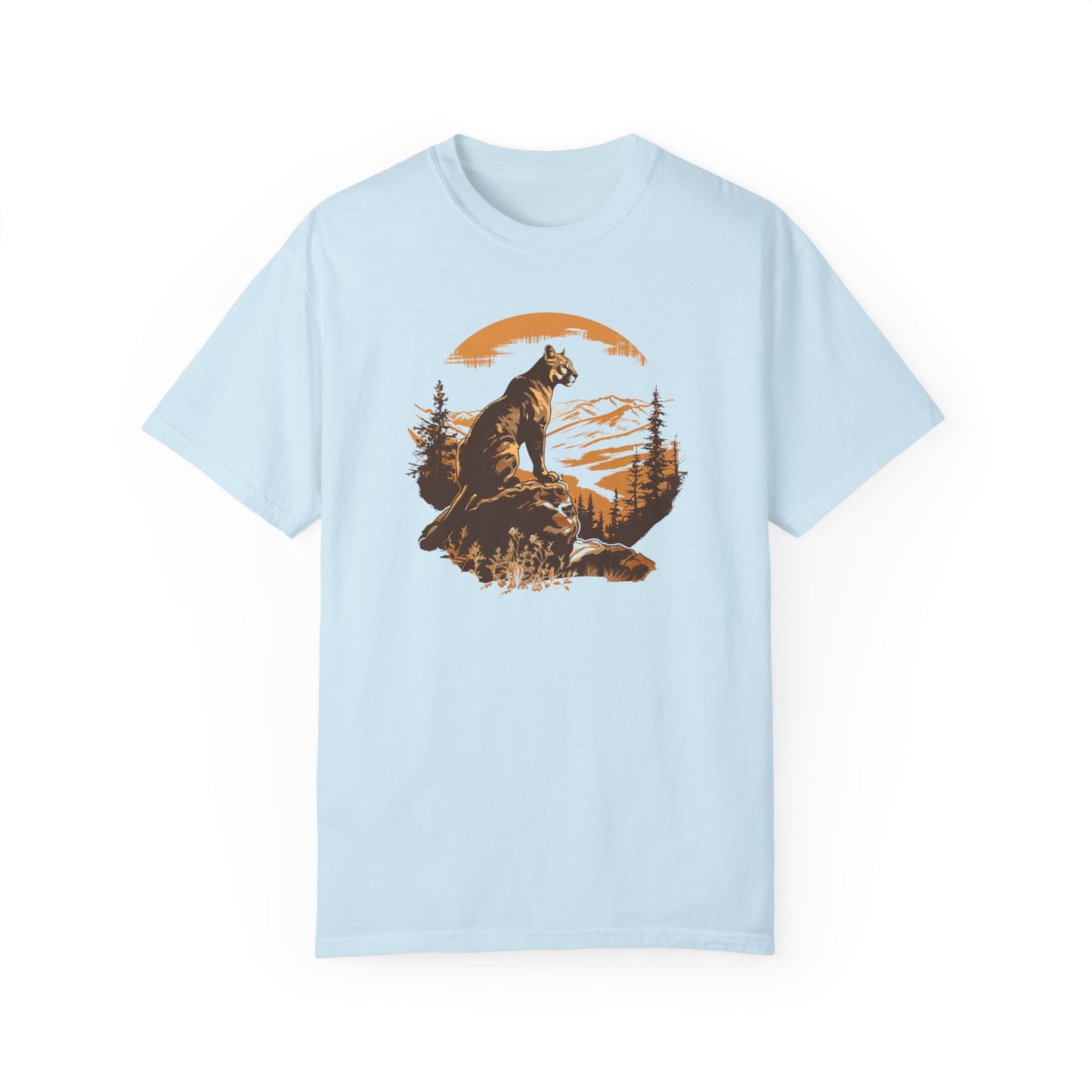 Vintage Vibes Mountain Lion Unisex Garment-Dyed T-shirt