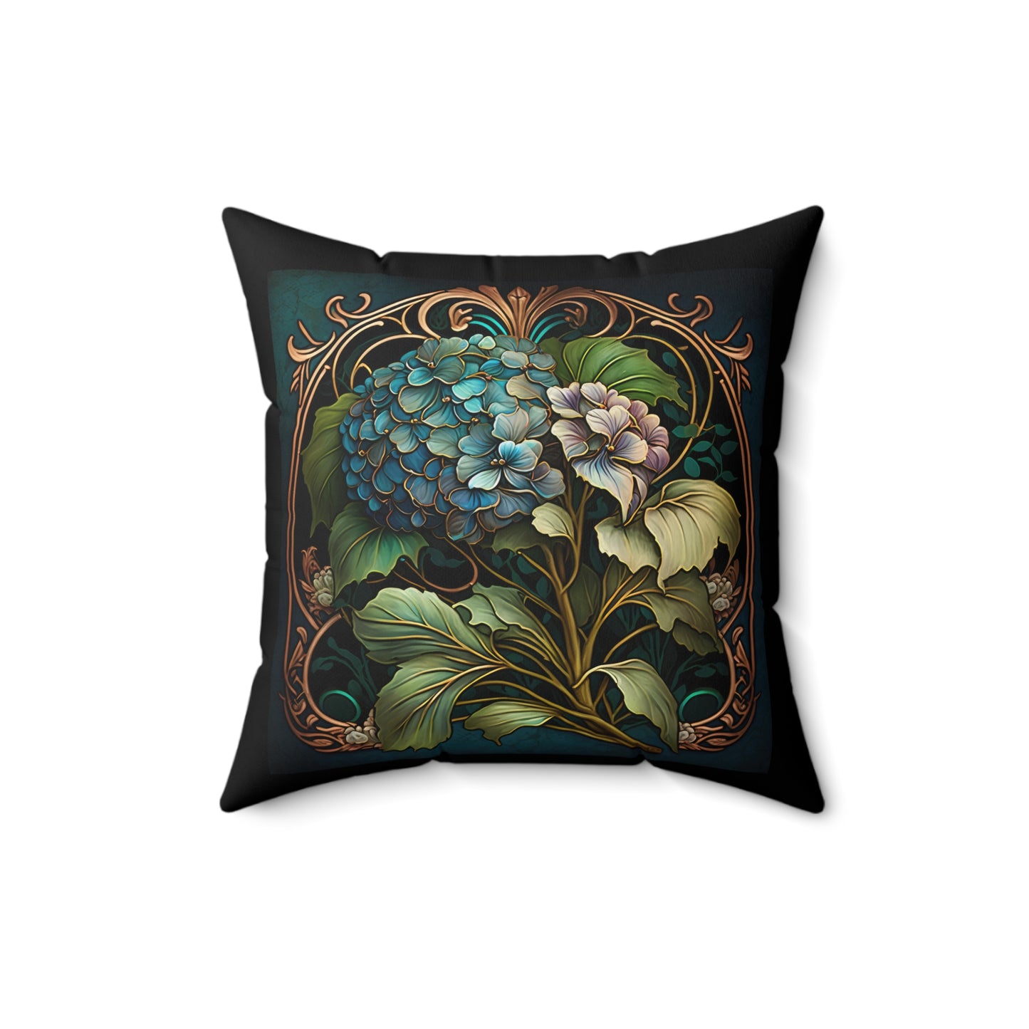 Art Nouveau Hydrangea Pillow