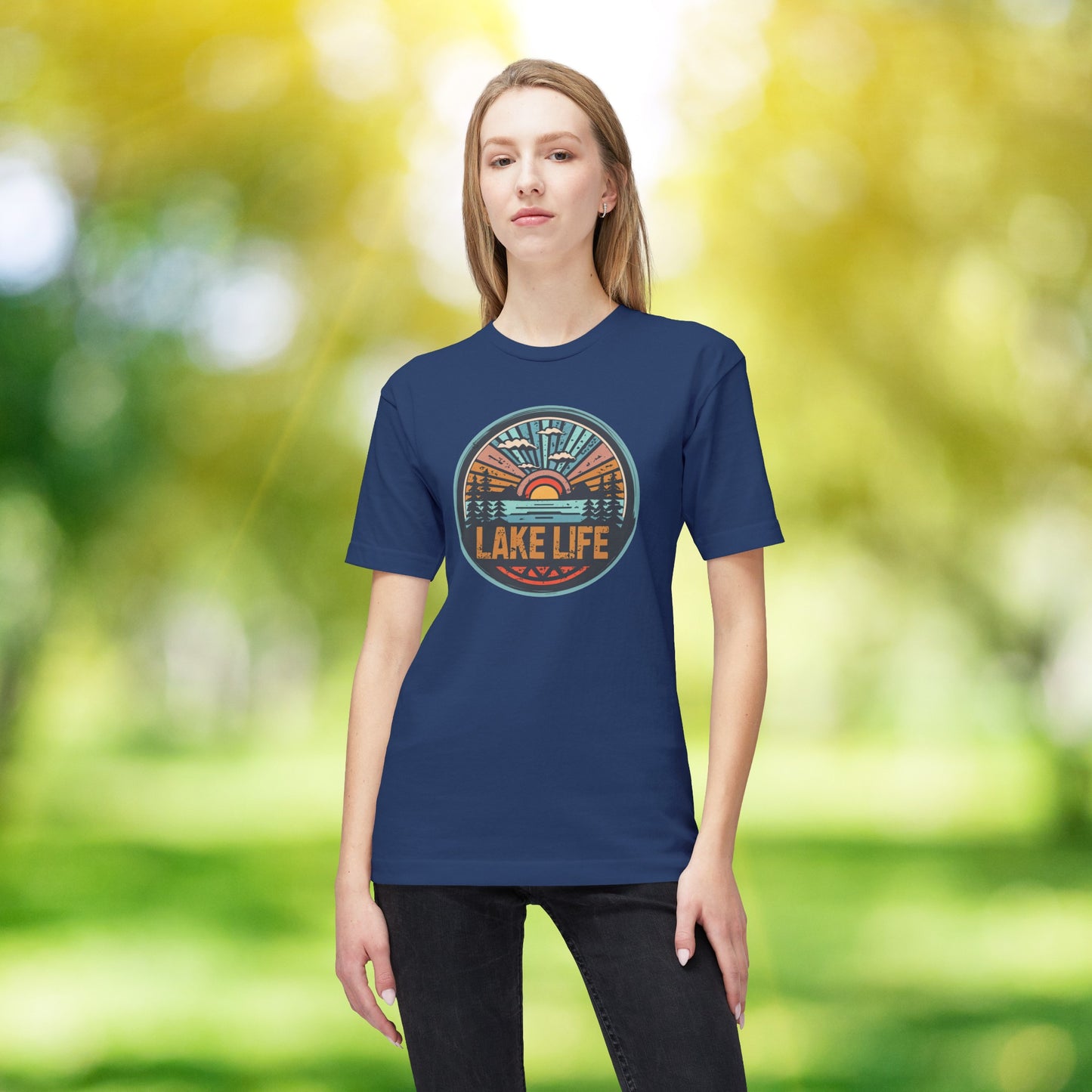 Vintage Lake Life Unisex Midweight T-shirt, Made in US