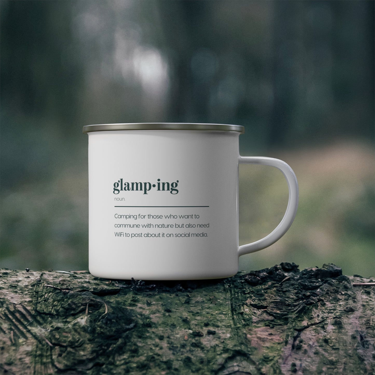 glamping definition Enamel Camping Mug