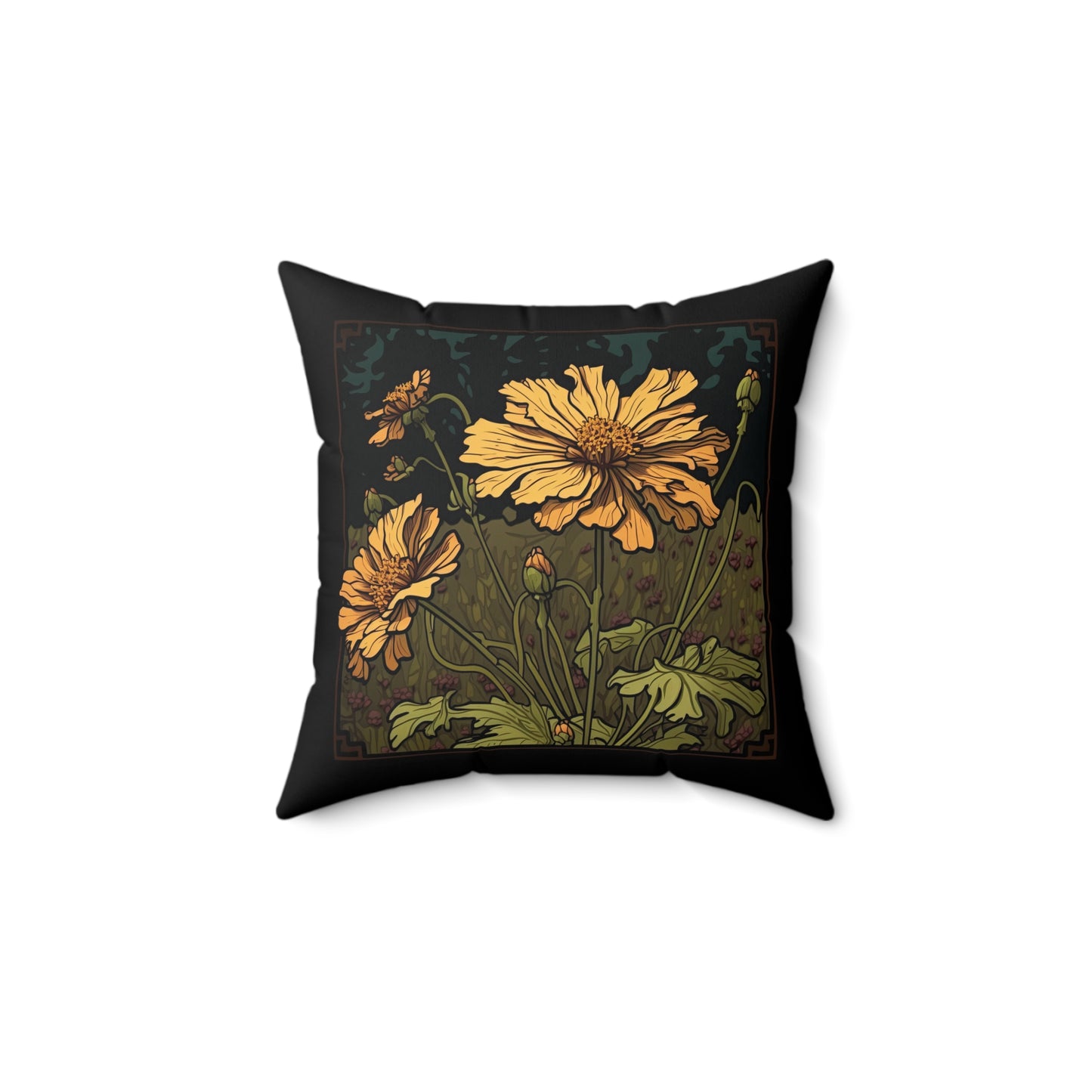 Art Nouveau Coreopsis Pillow