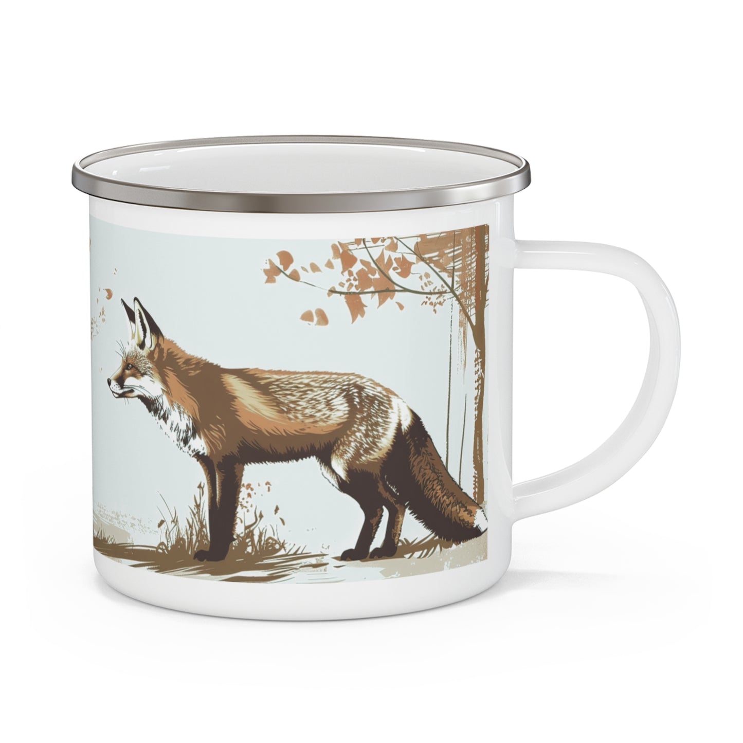 Vintage Vibes Fox Enamel Camping Mug