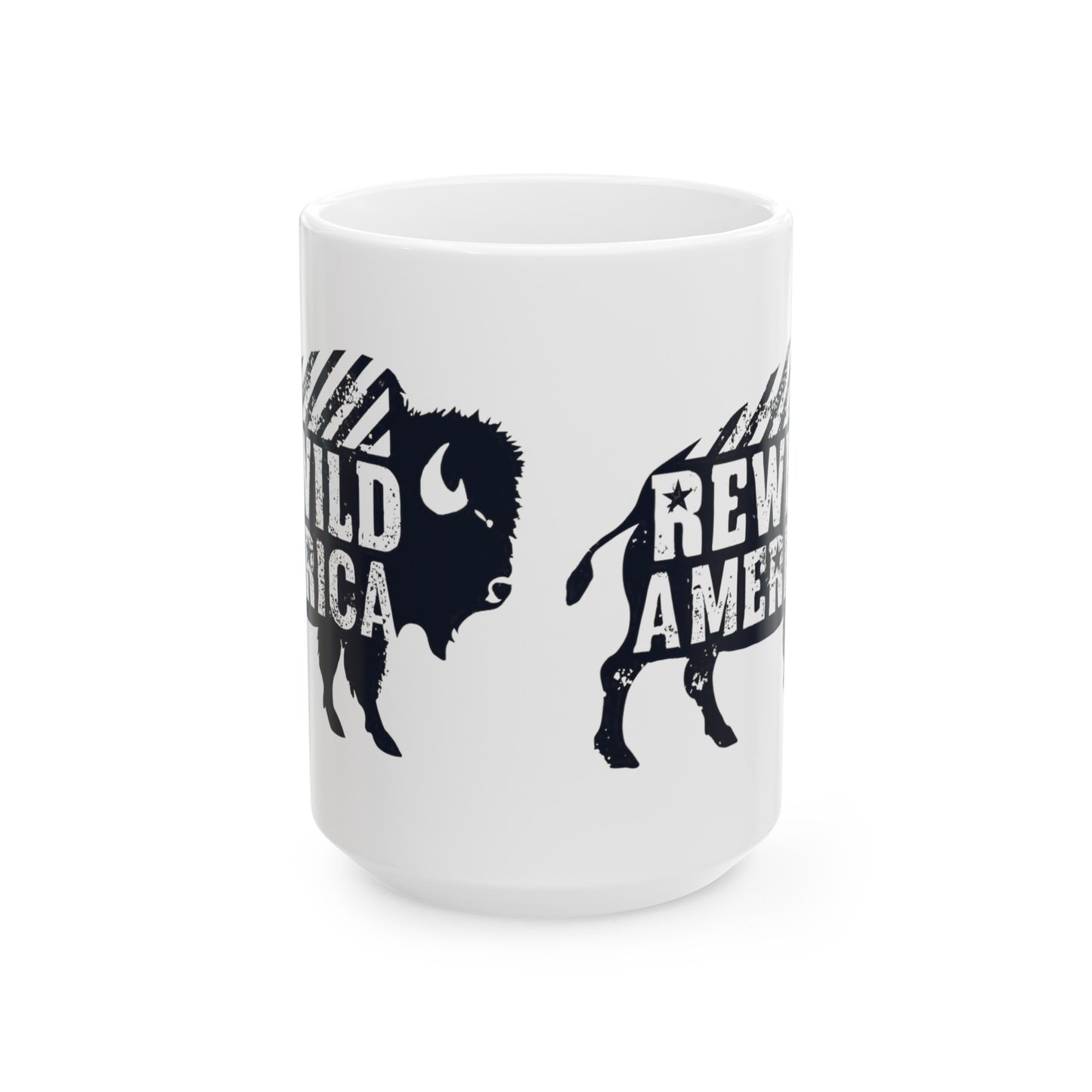 Rewild America American Bison/BuffaloCeramic Mug, (11oz, 15oz)