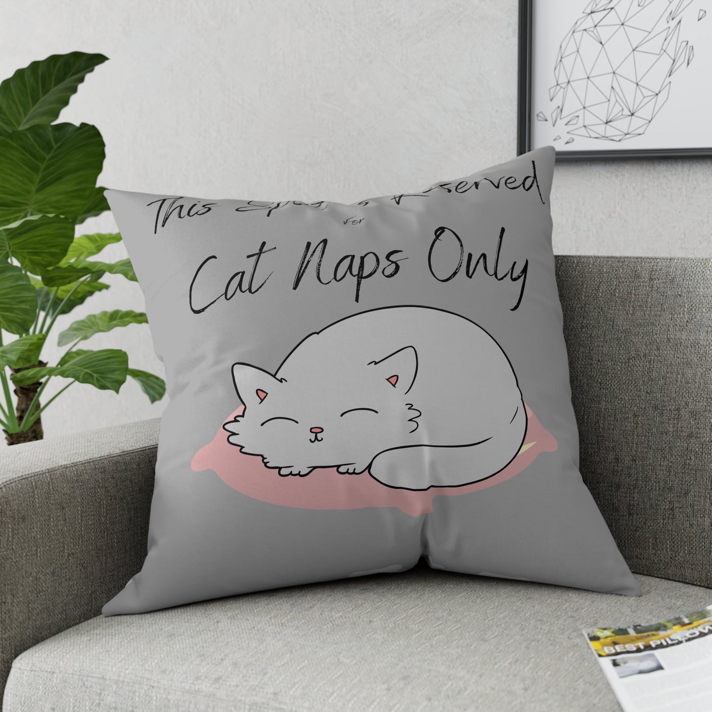 This Spot is Reserved for Cat Naps Only Broadcloth Pillow