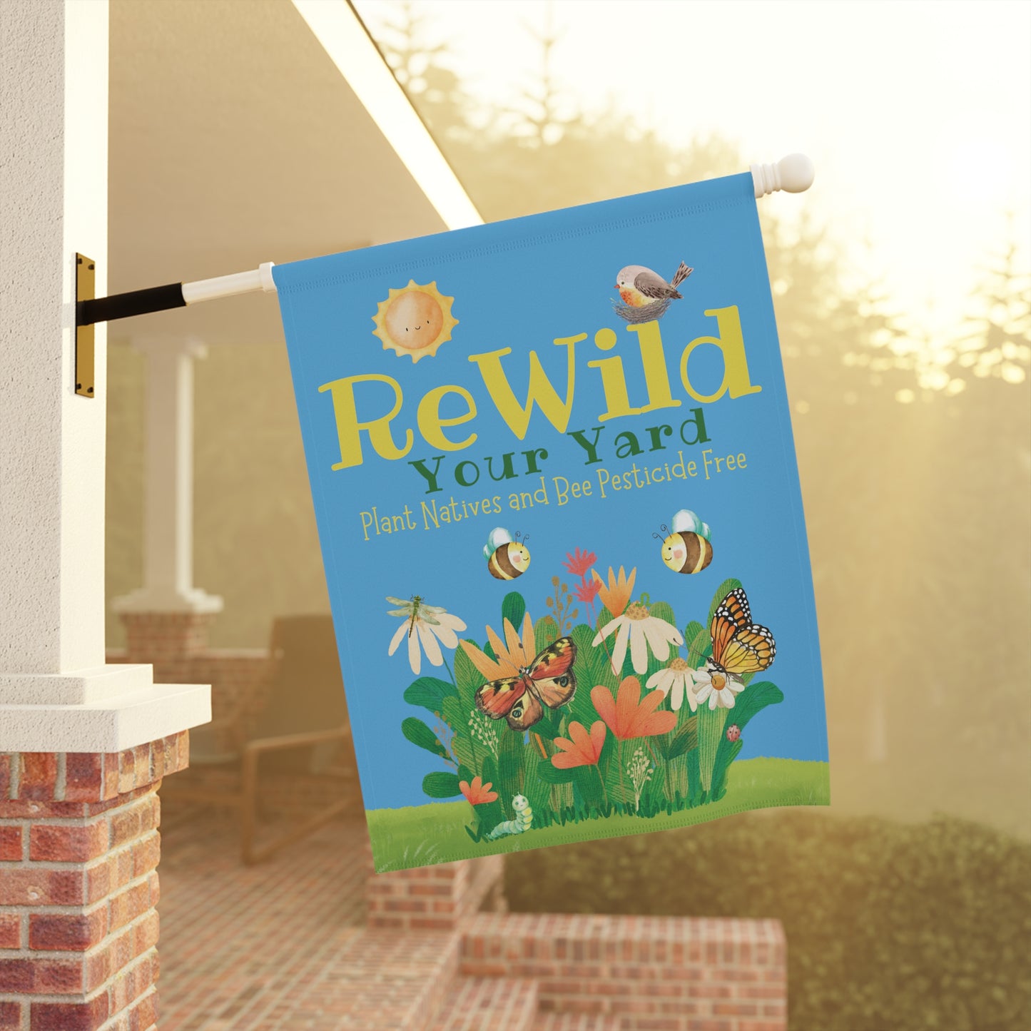 Rewild Your Yard Garden & House Banner