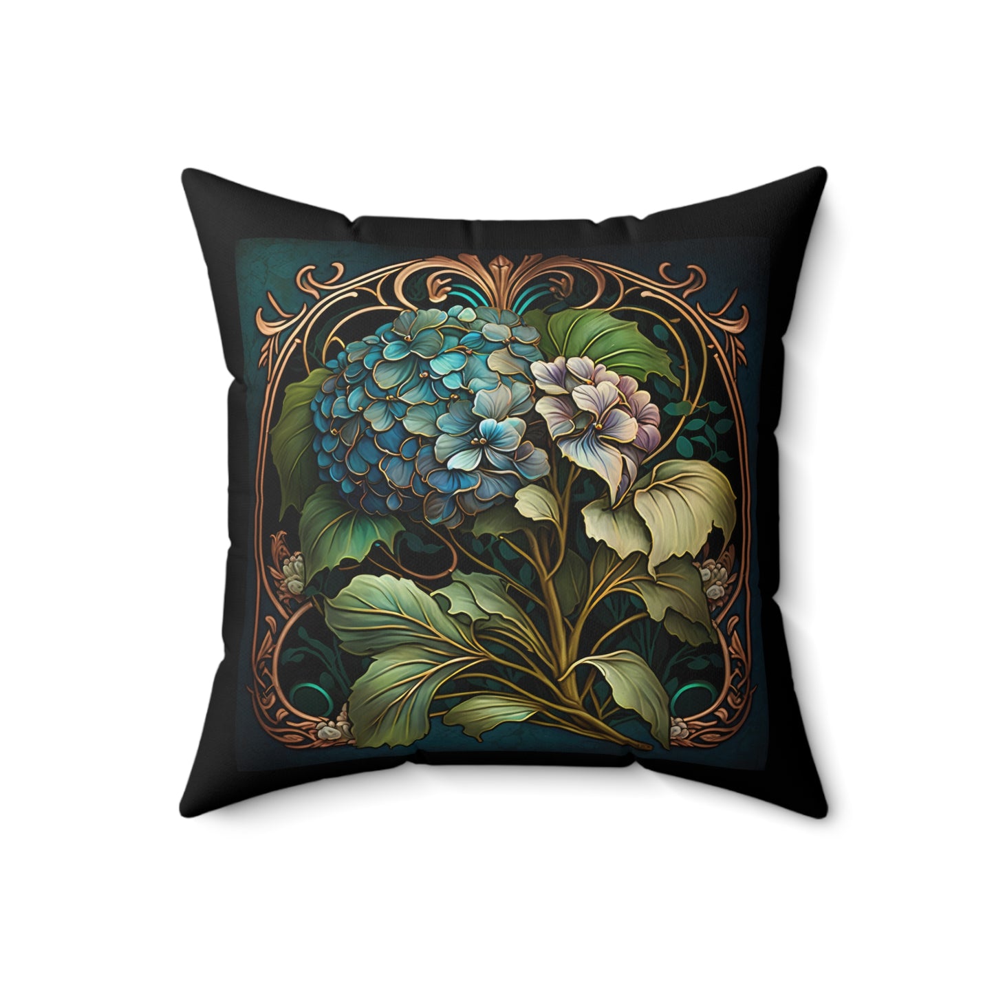 Art Nouveau Hydrangea Pillow