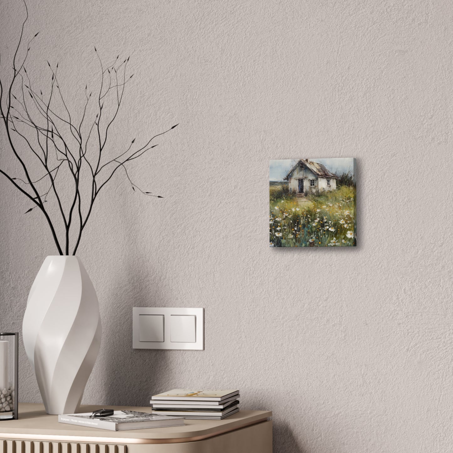 White Blossom Tranquility Canvas Stretched, 0.75"