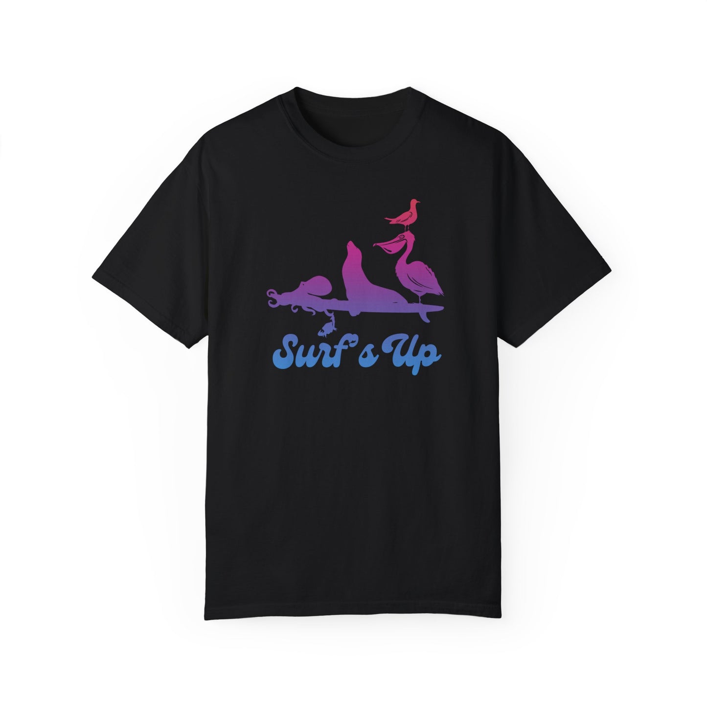 Surfs Up Vintage 80's Inspired Unisex Garment-Dyed T-shirt