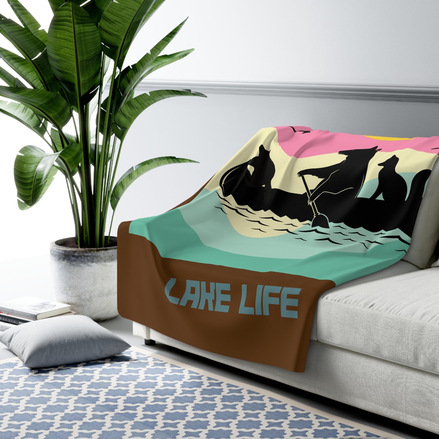 Lake Life Sherpa Fleece Blanket