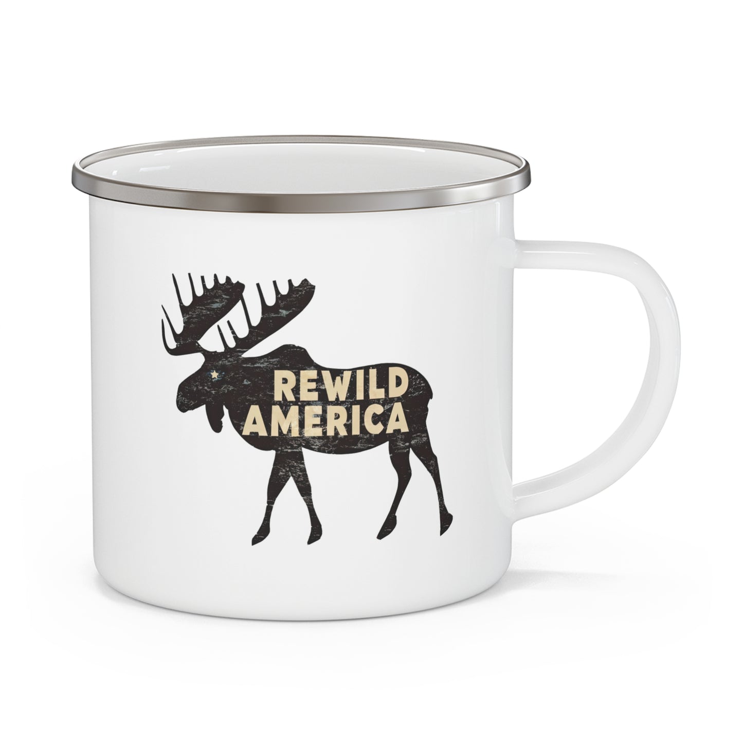 ReWild America Moose Enamel Camping Mug