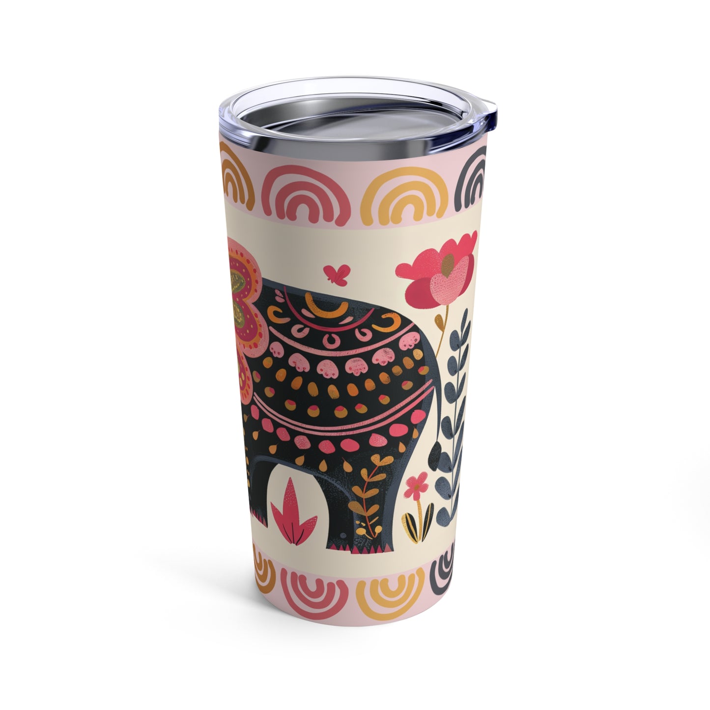 Super Cute Boho Elephant Tumbler 20oz