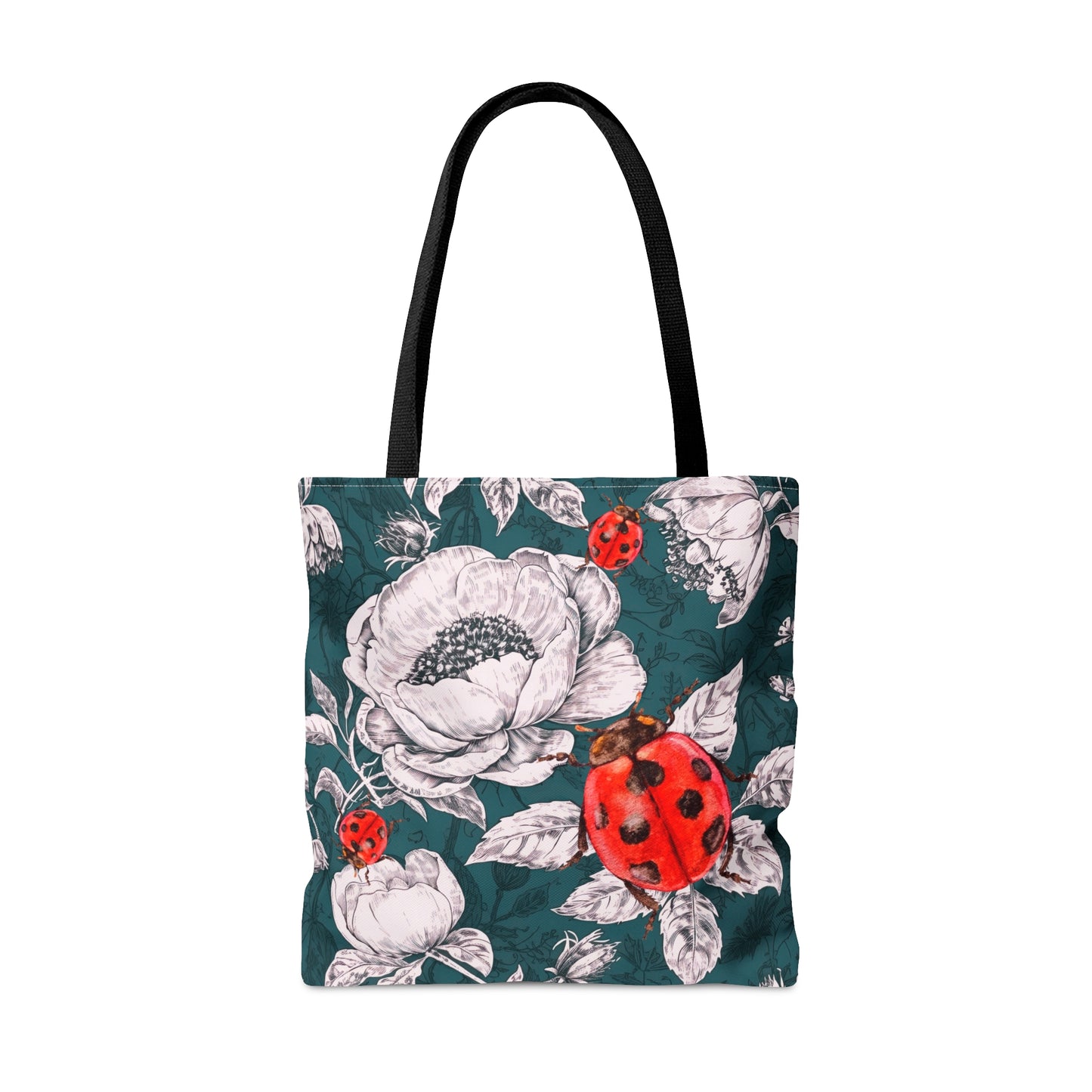 Ladybug Green Toile Tote Bag