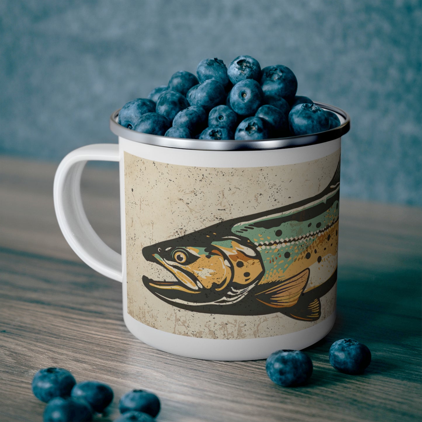 Rainbow Trout Enamel Camping Mug