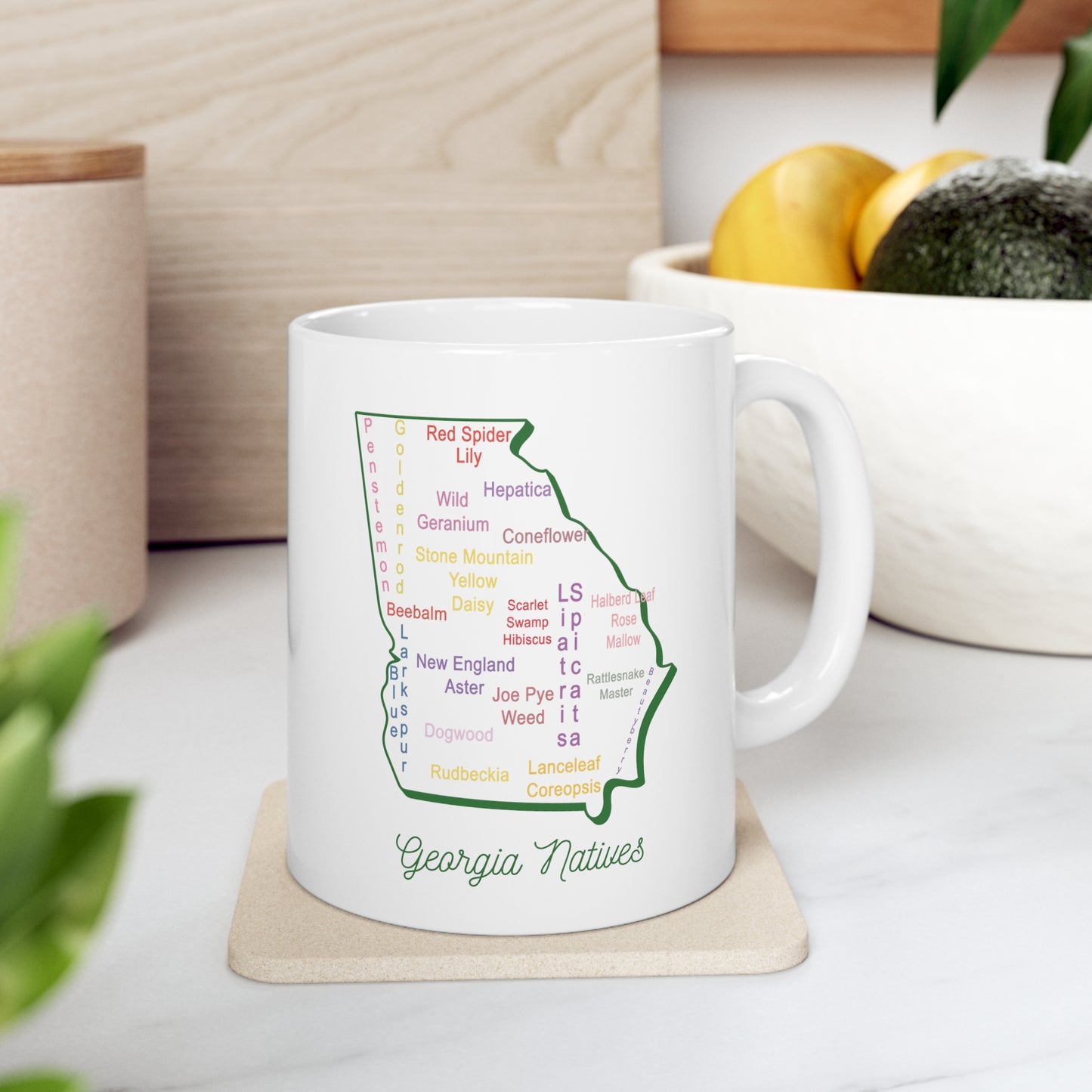 Georgia Native Flowers Ceramic Mug