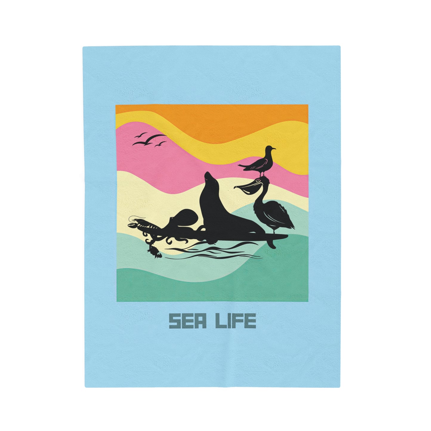 Sea Life Velveteen Plush Blanket