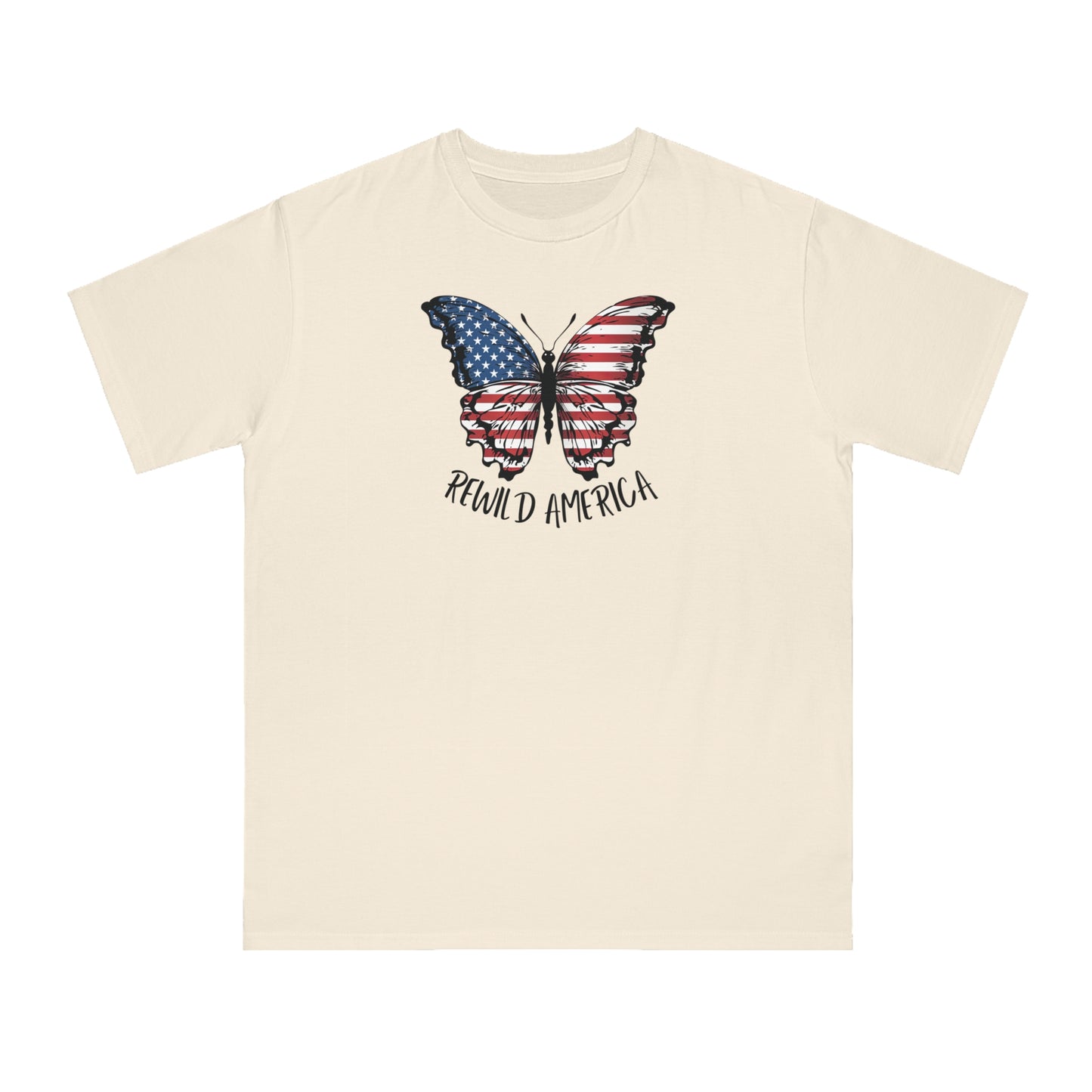 Rewild America Patriotic Butterfly Eco-Friendly Organic Cotton Unisex T-Shirt