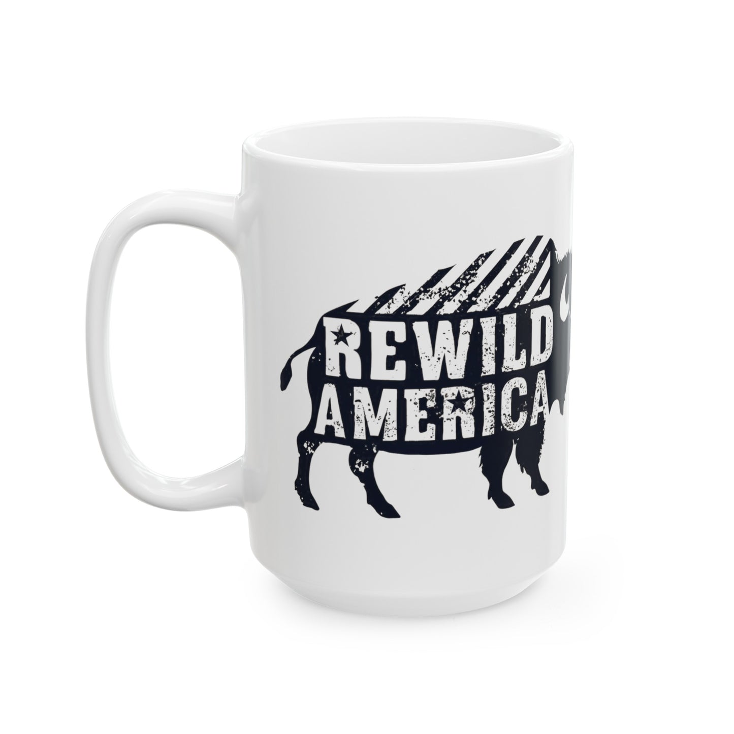 Rewild America American Bison/BuffaloCeramic Mug, (11oz, 15oz)